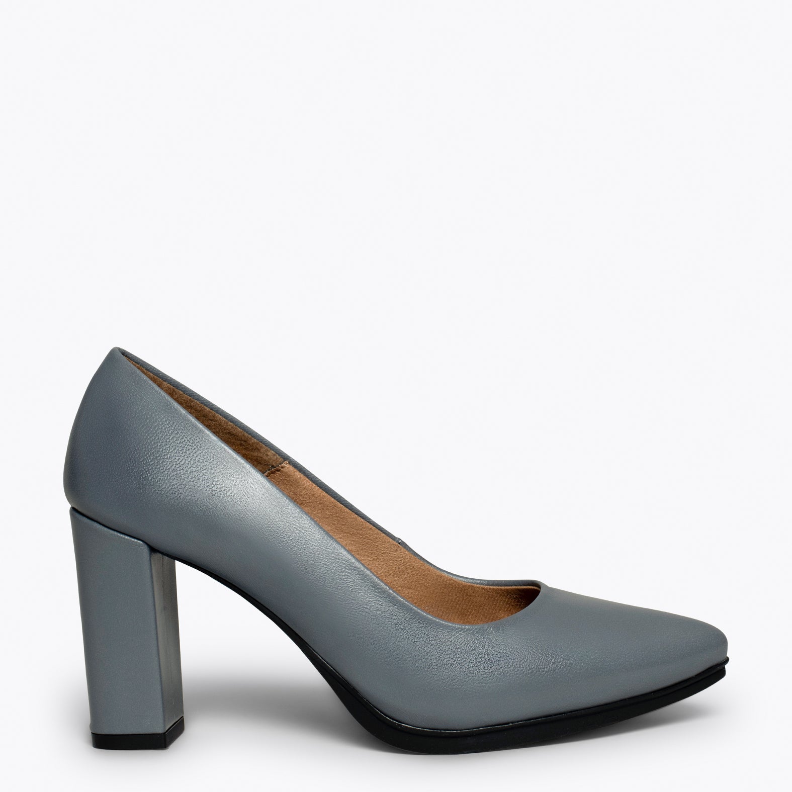 URBAN SALON - Zapatos GRISES de piel y tacón alto
