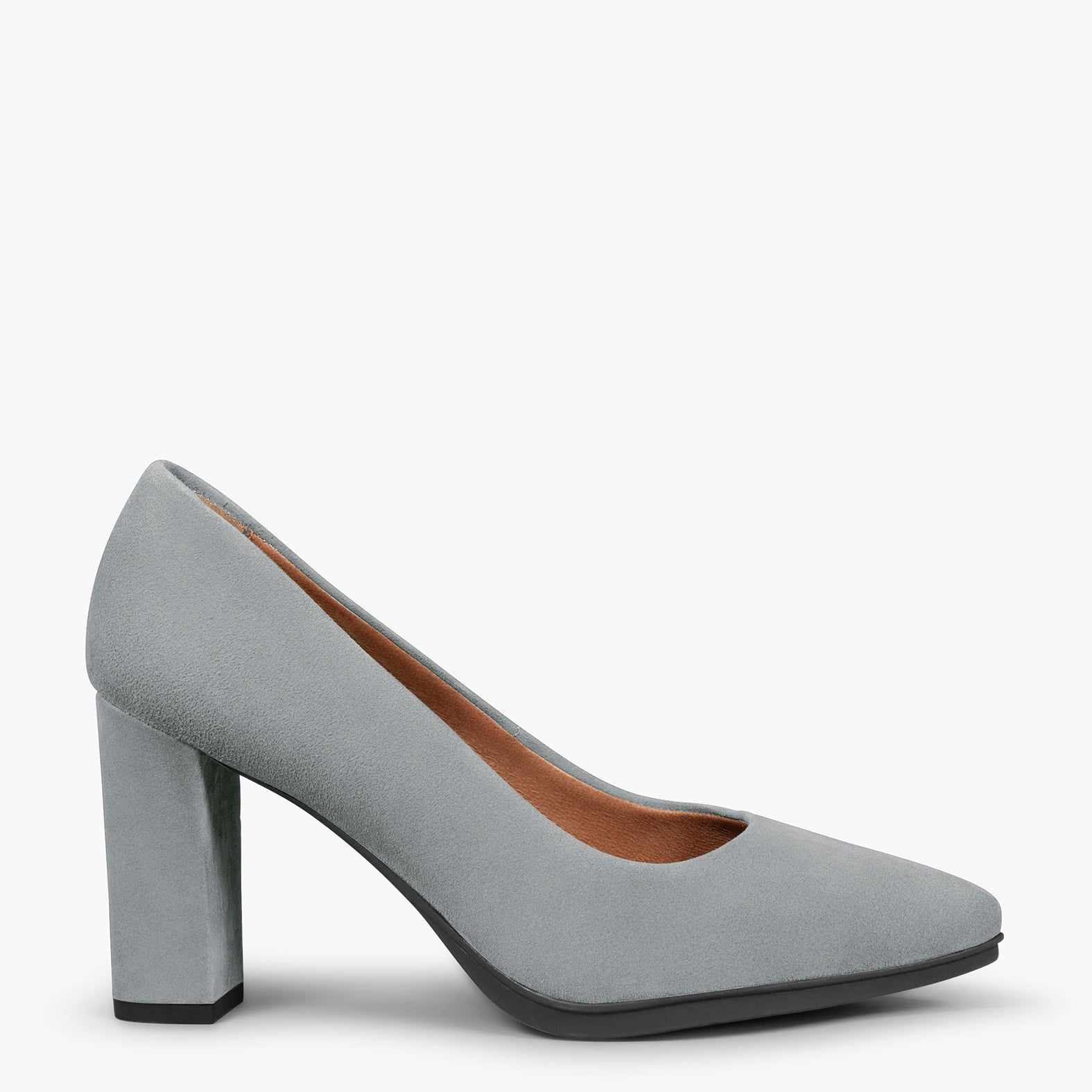 URBAN – Zapatos de tacón alto de ante GRIS