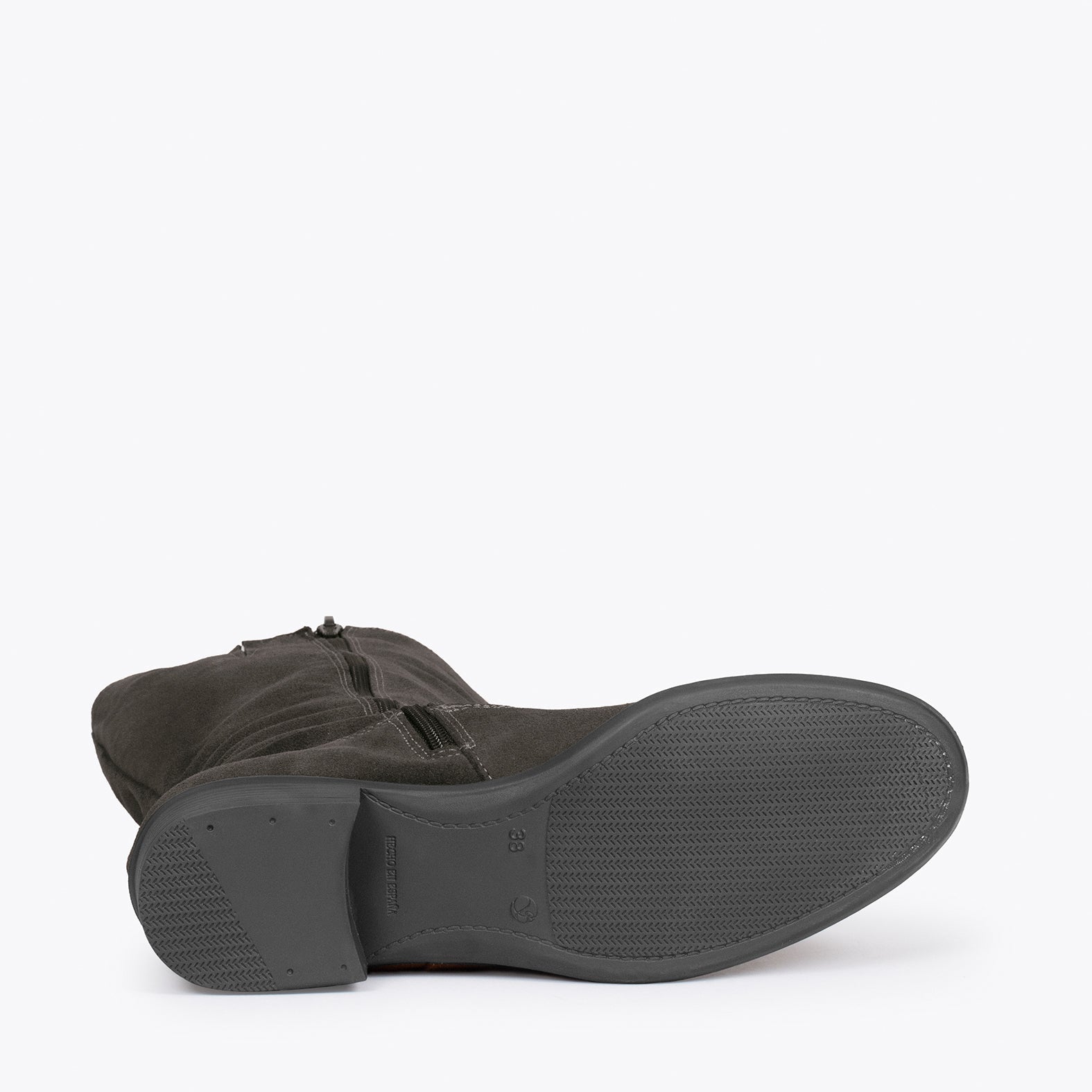 TEXAS Botas GRISES de tacón bajo