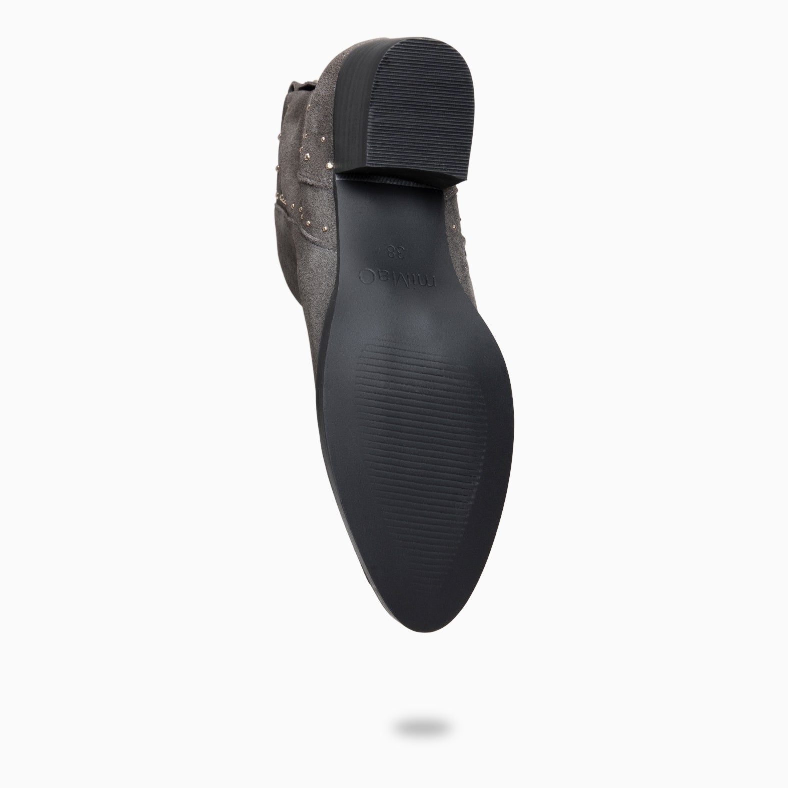 DUSTY – Botines de serraje con tachas GRIS