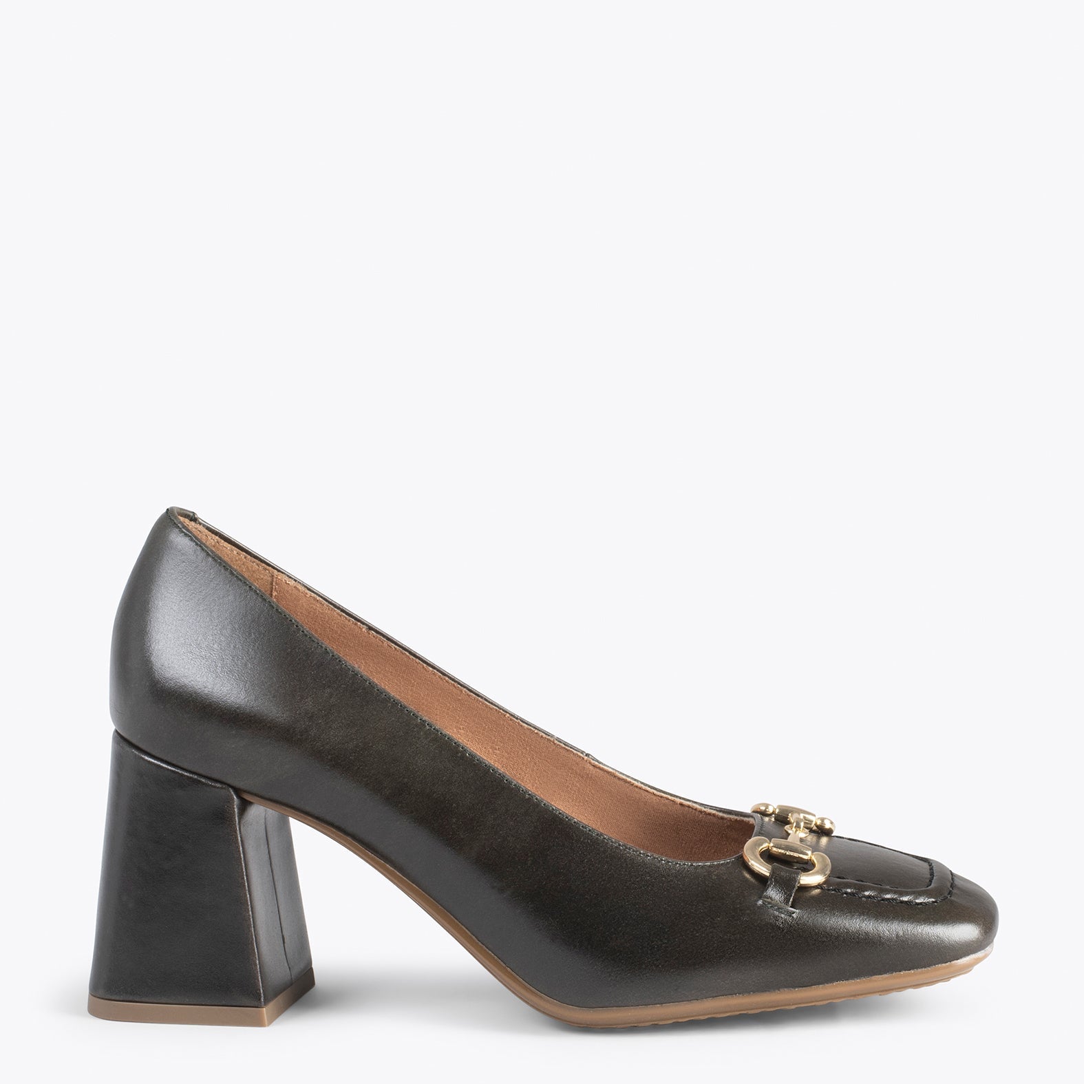 MÍA – Zapatos con tacón bloque VERDE OSCURO