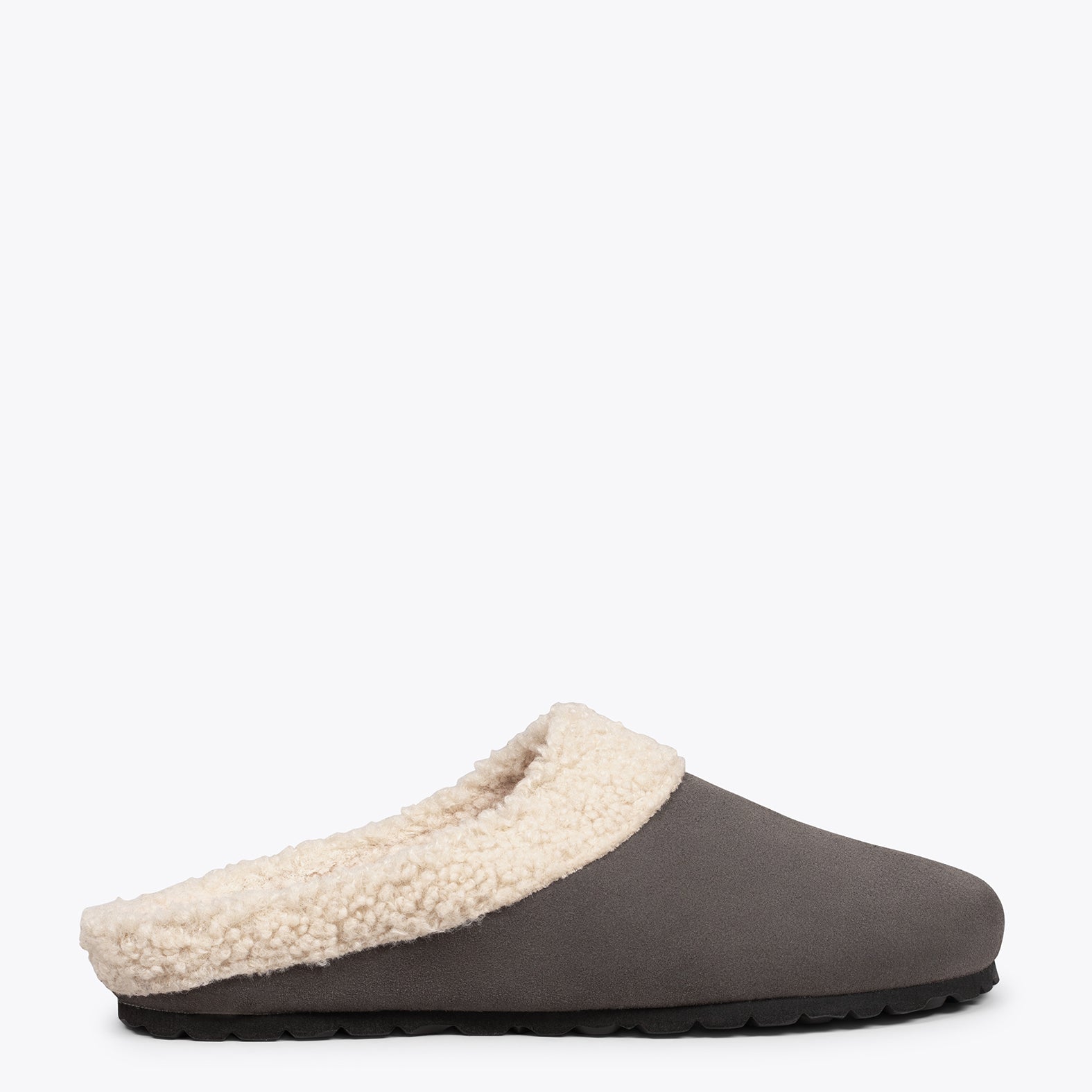 DREAM HOME Zapatillas con borreguito para hombre GRISES