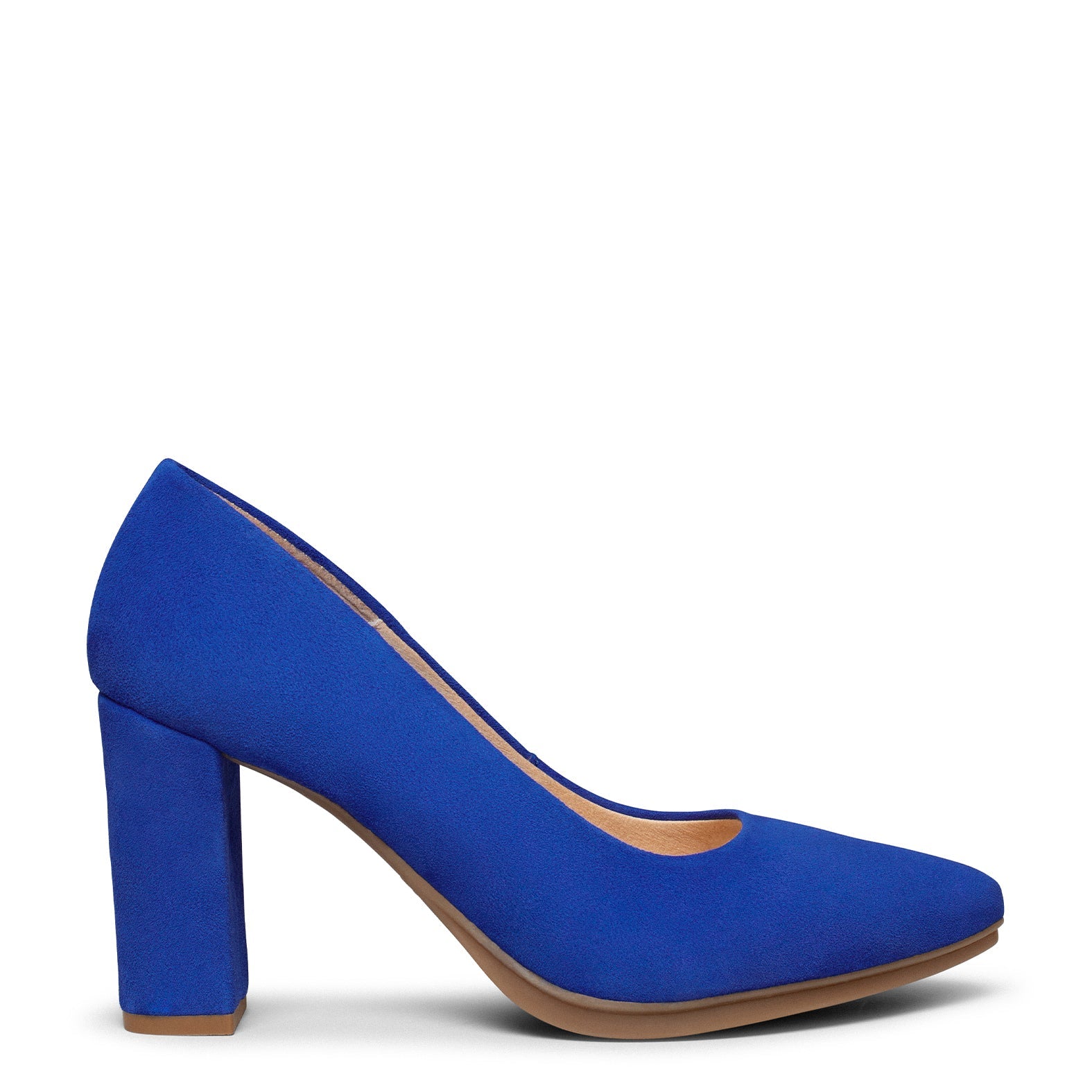 URBAN – Zapatos de tacón alto de ante AZUL ELÉCTRICO