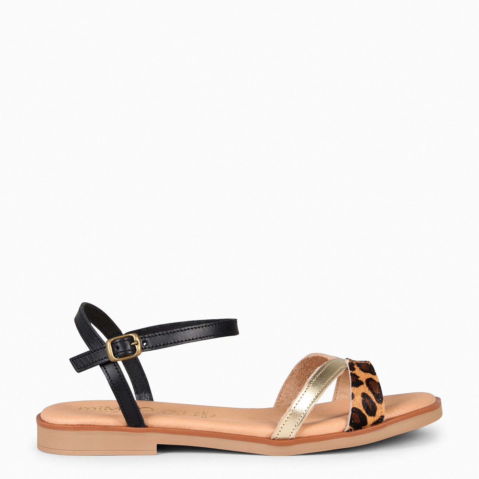 YAUNDE – Sandalias planas cómodas LEOPARDO