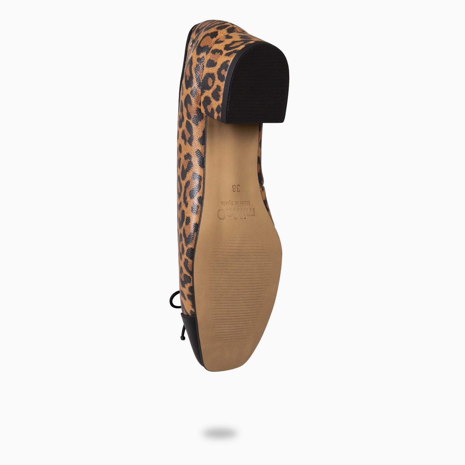 GLAMOUR – Bailarinas con tacón y puntera de napa LEOPARDO