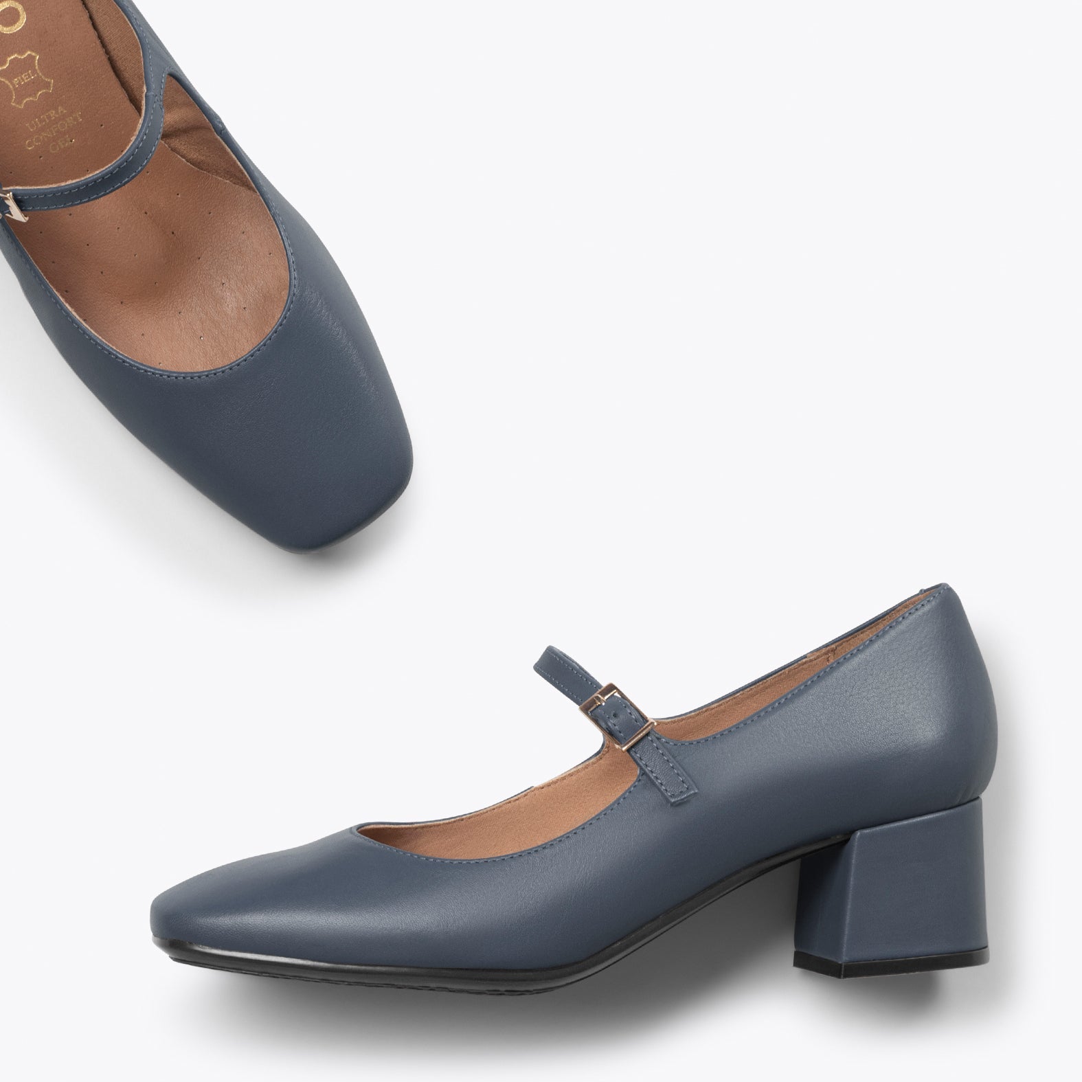 BELLA - Zapatos con pulsera y puntera cuadrada MARINO