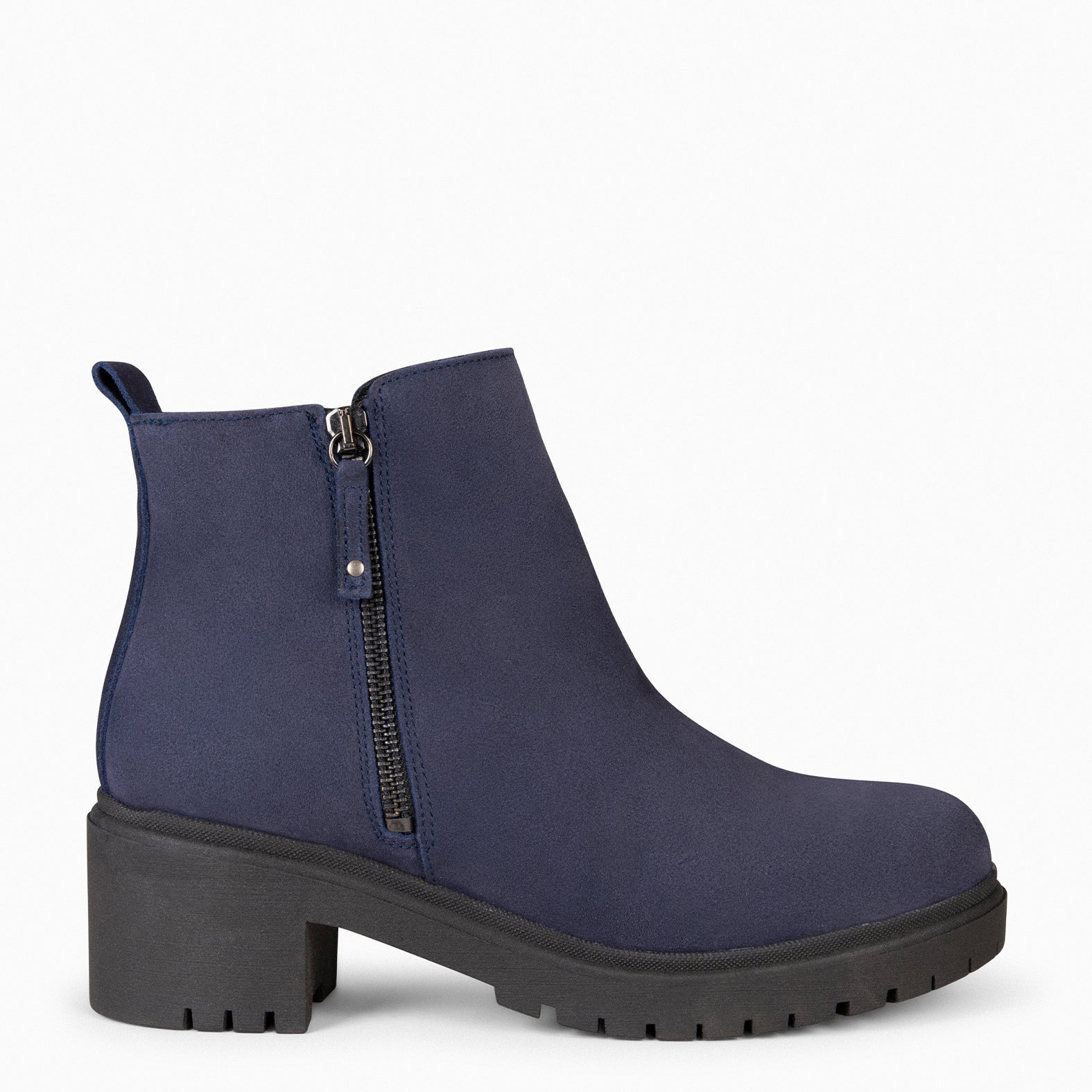 POP - Botín de piel hidrófugo MARINO