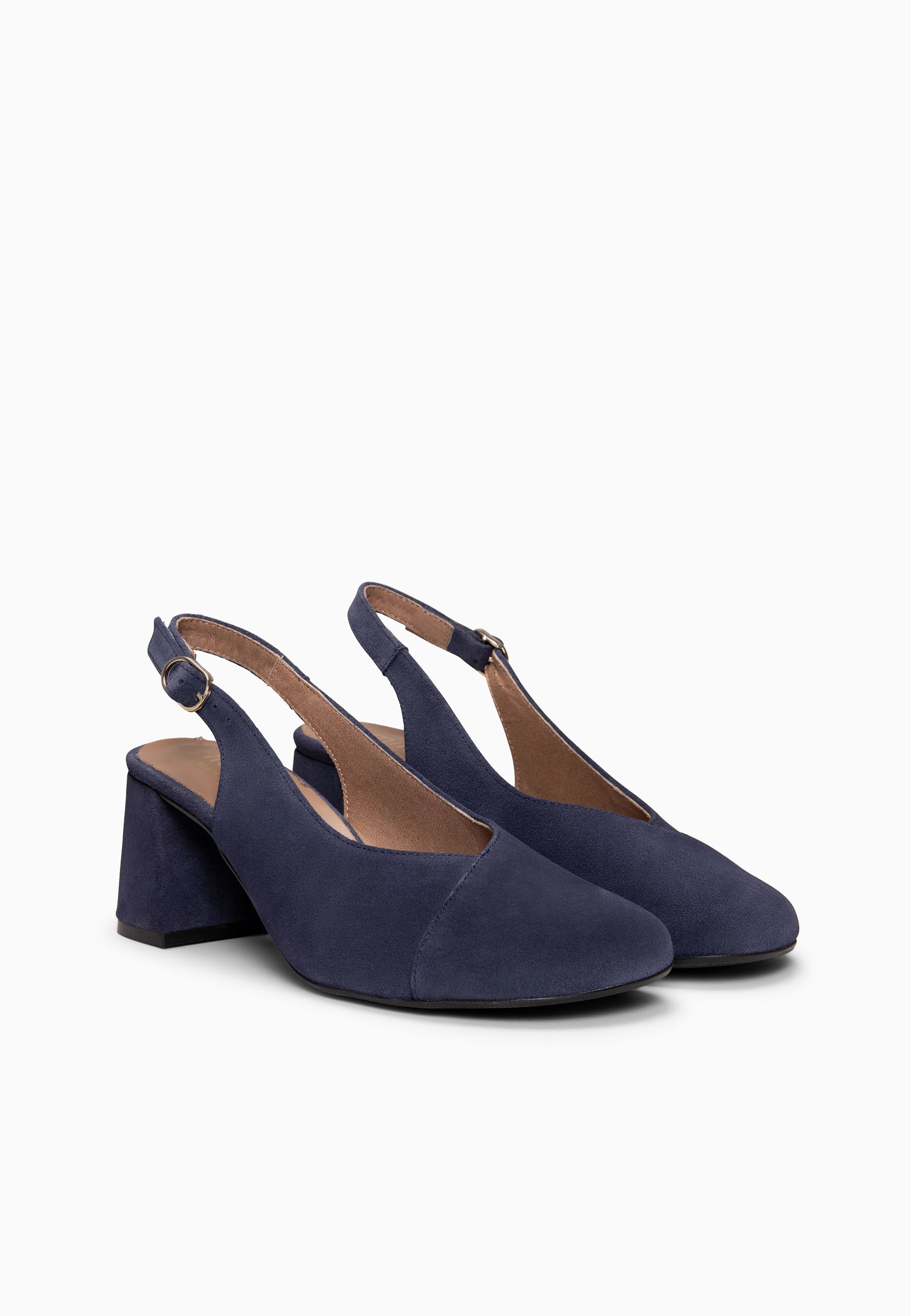 VEGA - Zapato de tacón ancho destalonado MARINO