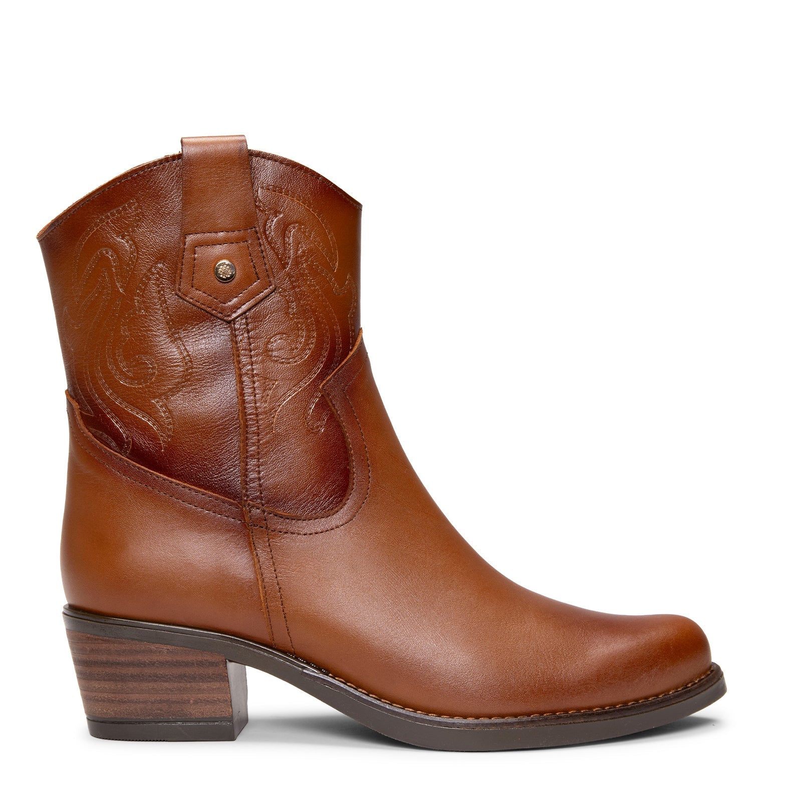 CYRUS - Botines cowboy MARRON