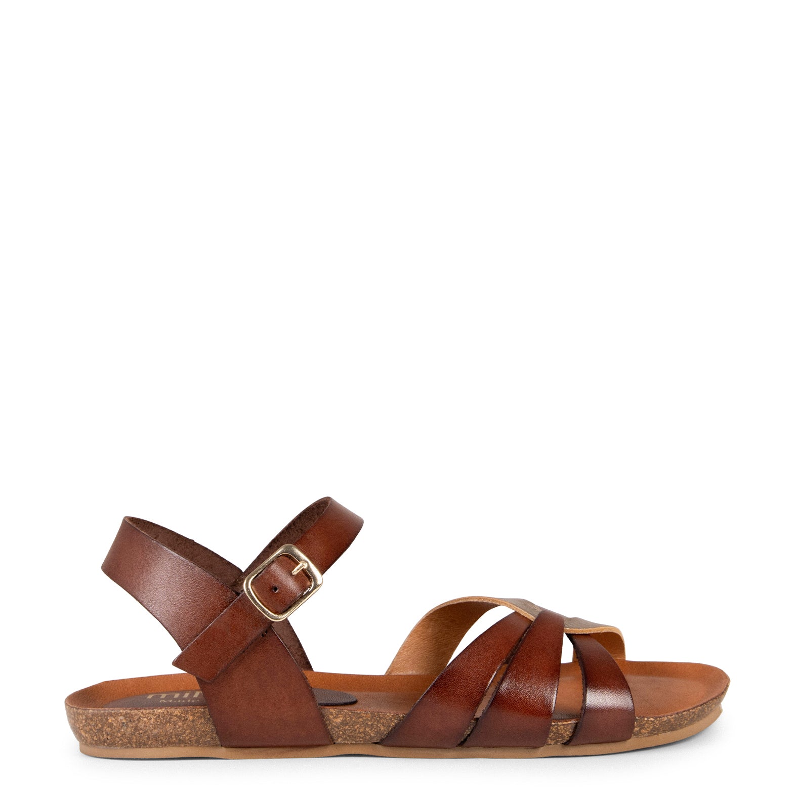SALOMÉ -  Sandalias planas con pulsera MARRÓN
