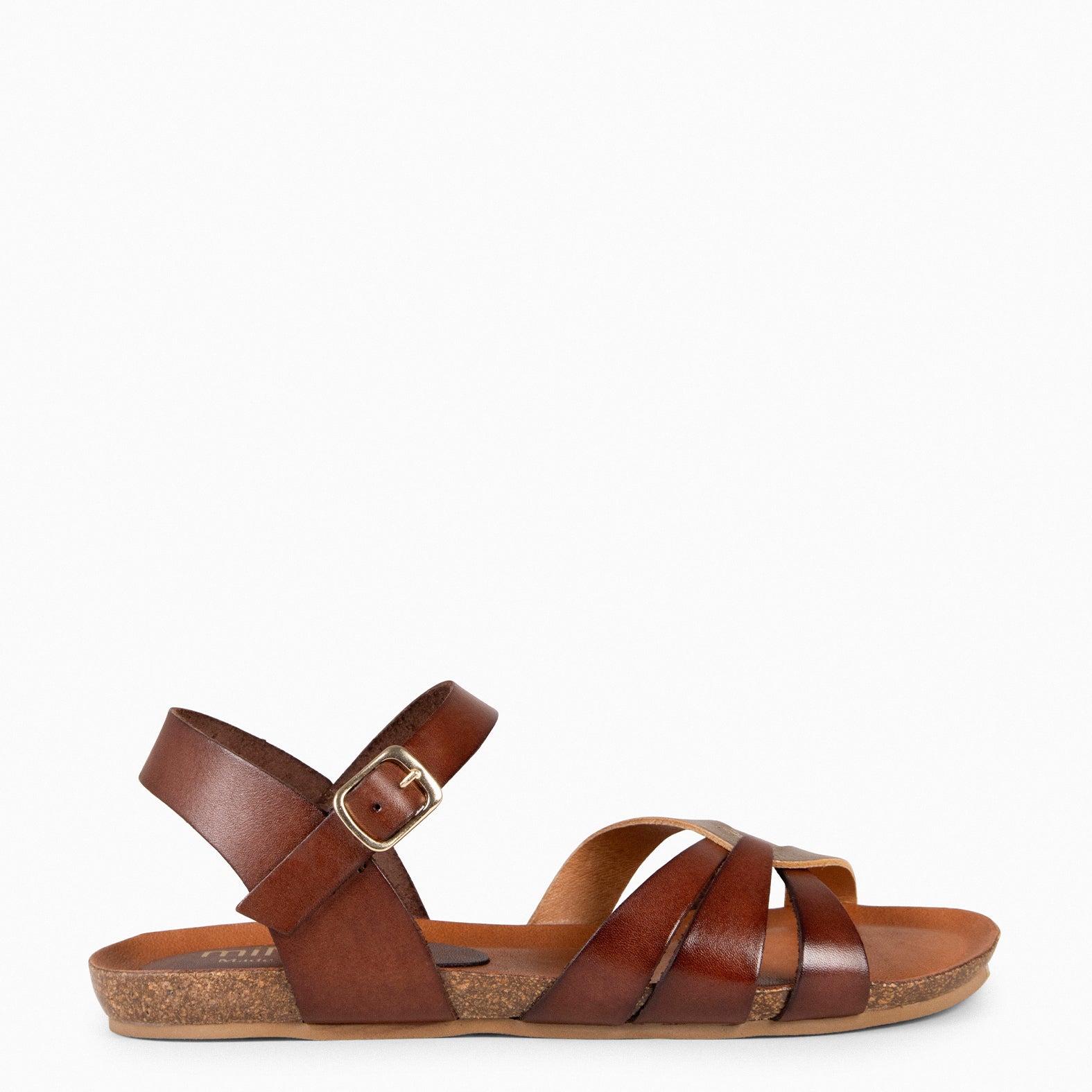 SALOMÉ -  Sandalias planas con pulsera MARRÓN