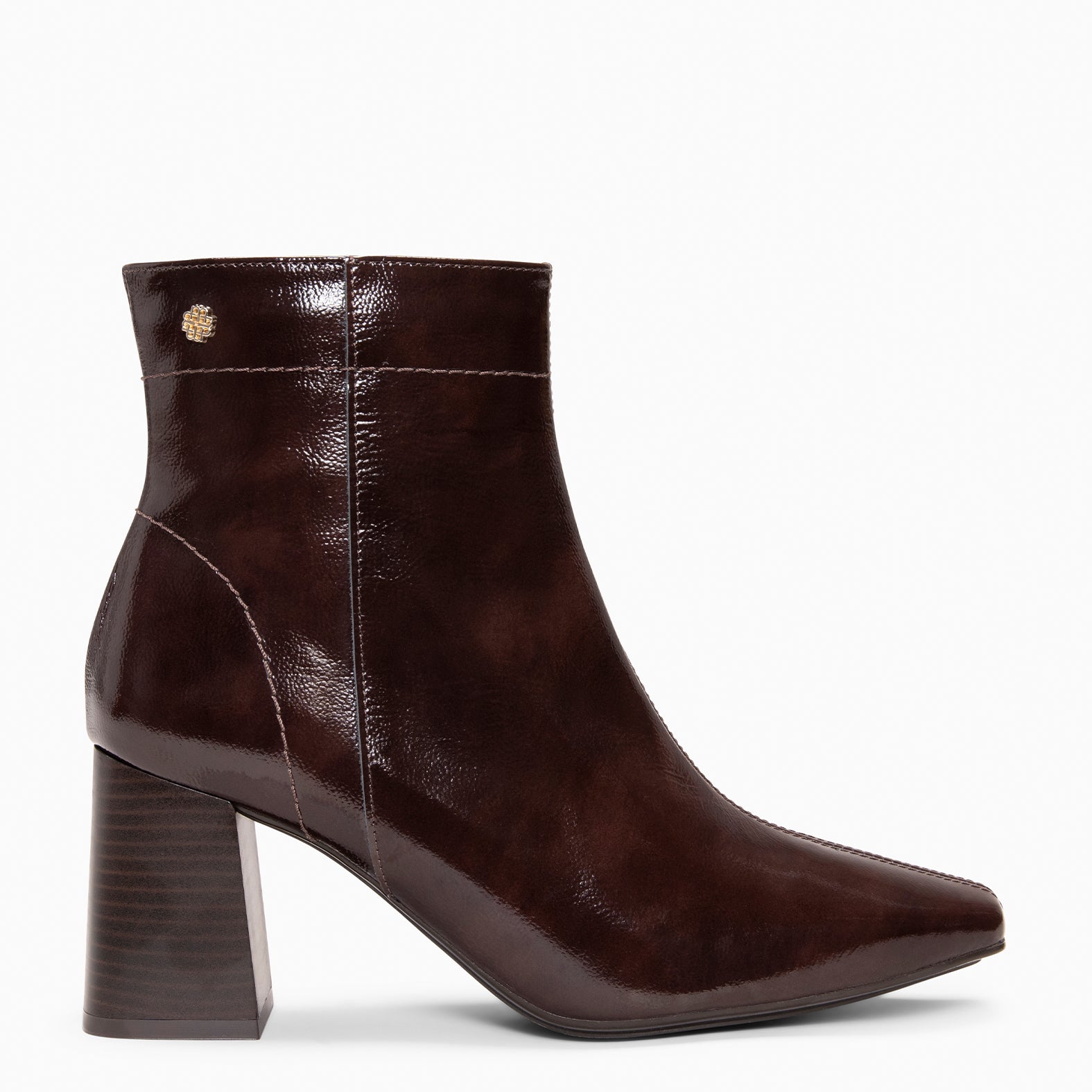 LIPPA - Botines de tacón alto de charol MARRON