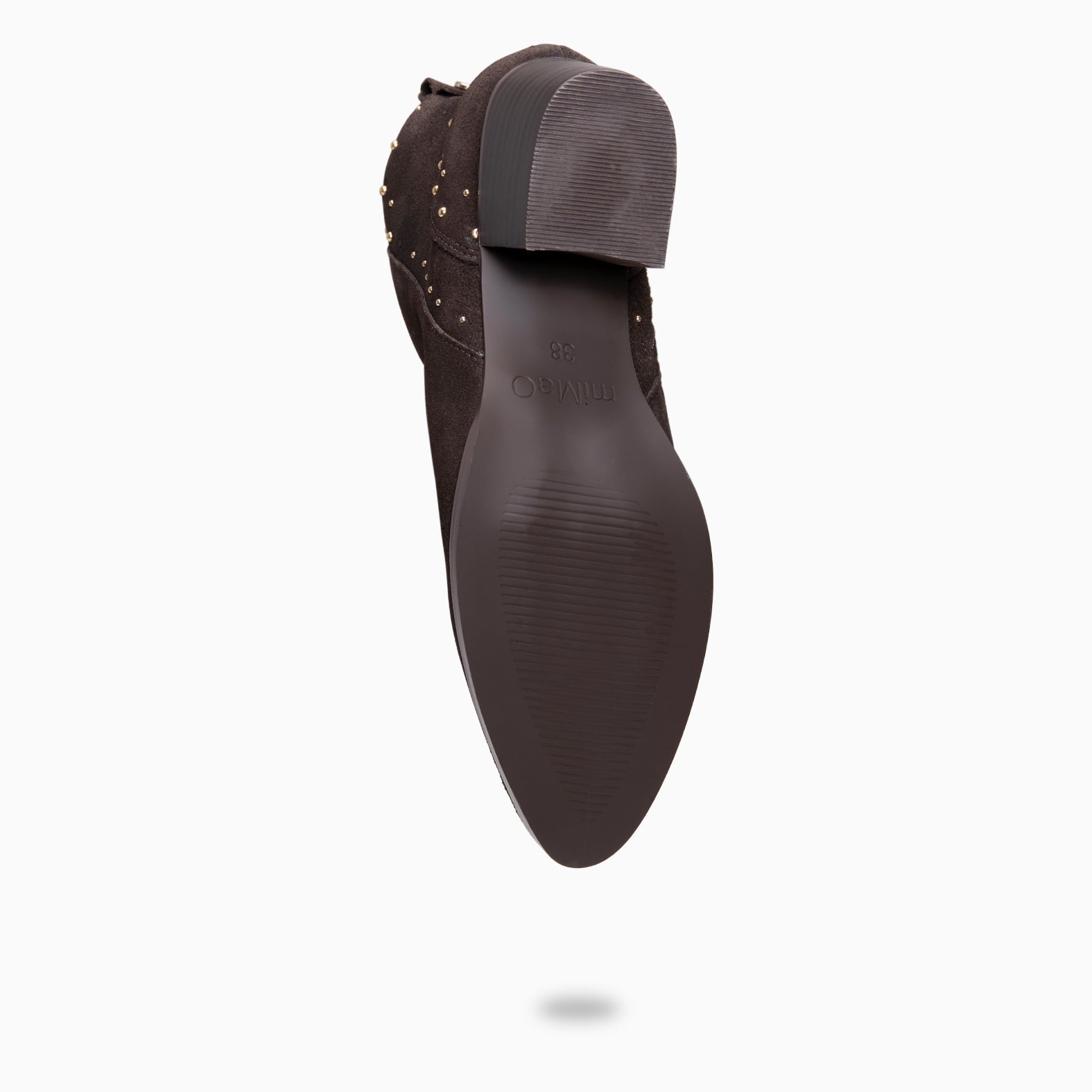 DUSTY – Botines de serraje con tachas MARRON