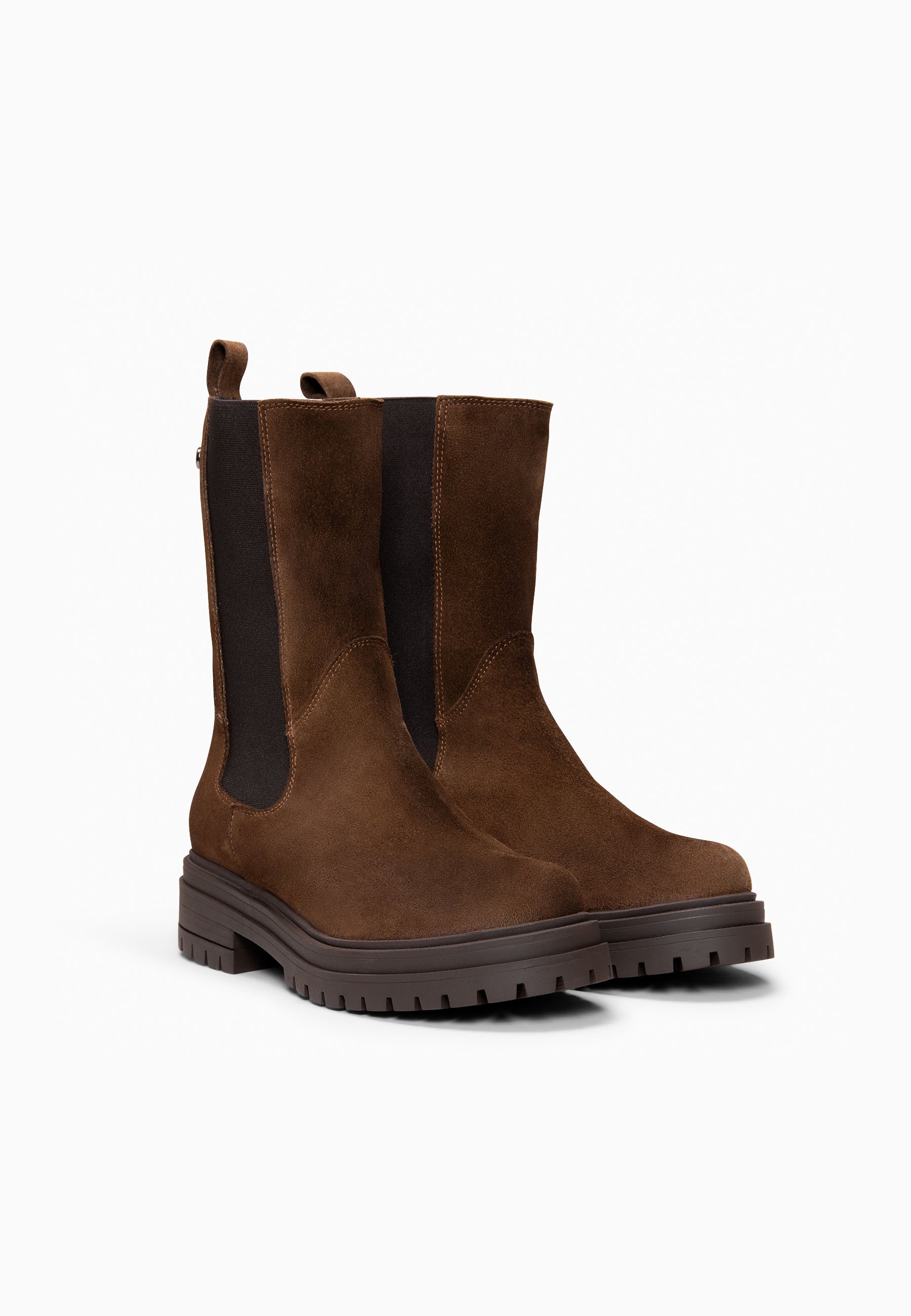 MARTE - Botines Chelsea con suela track MARRON