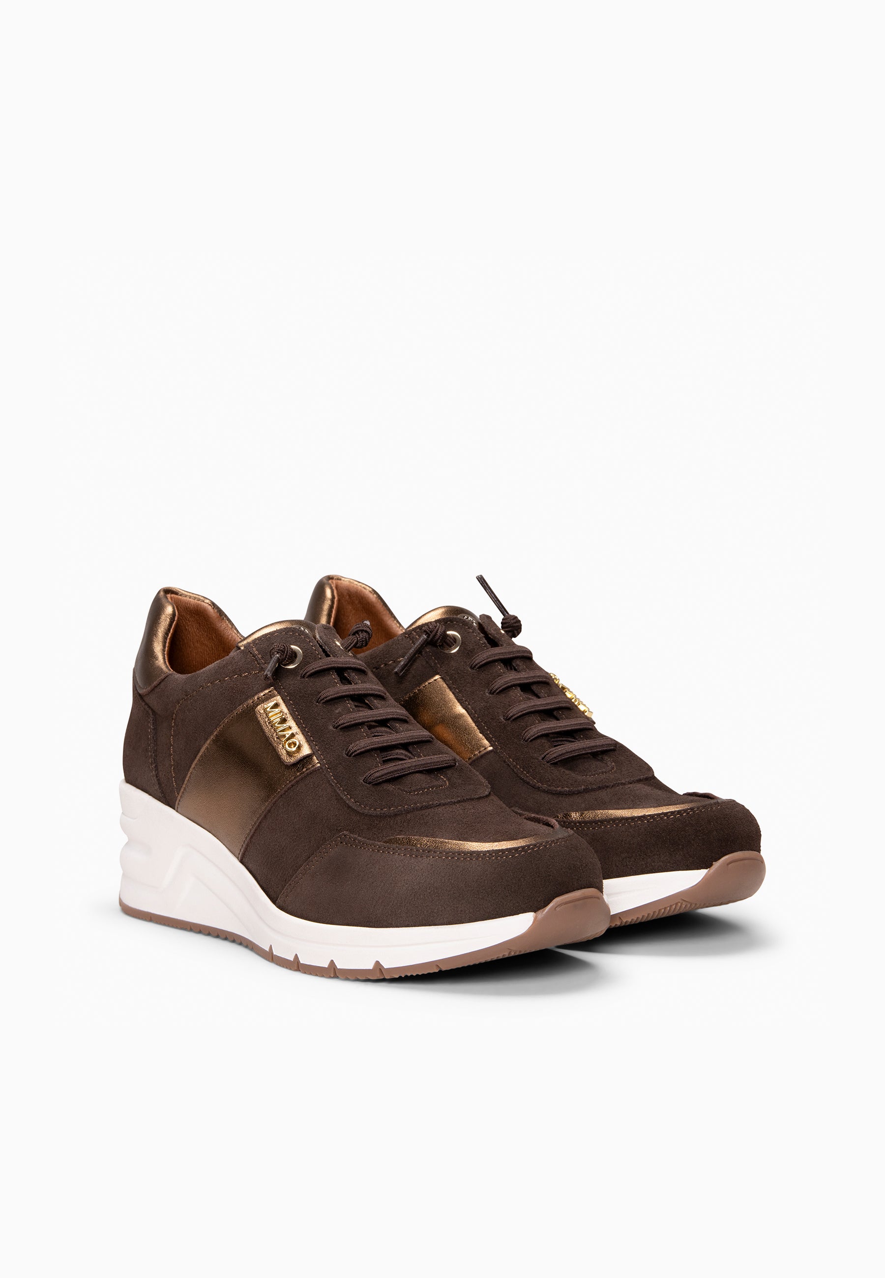 PAU - Zapatillas con cuña MARRON