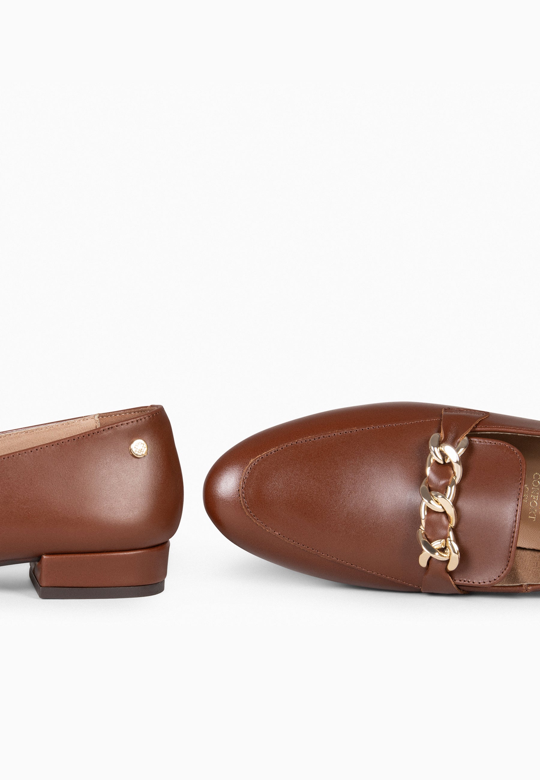 CHAIN – Mocasines planos con adorno metalizado MARRON