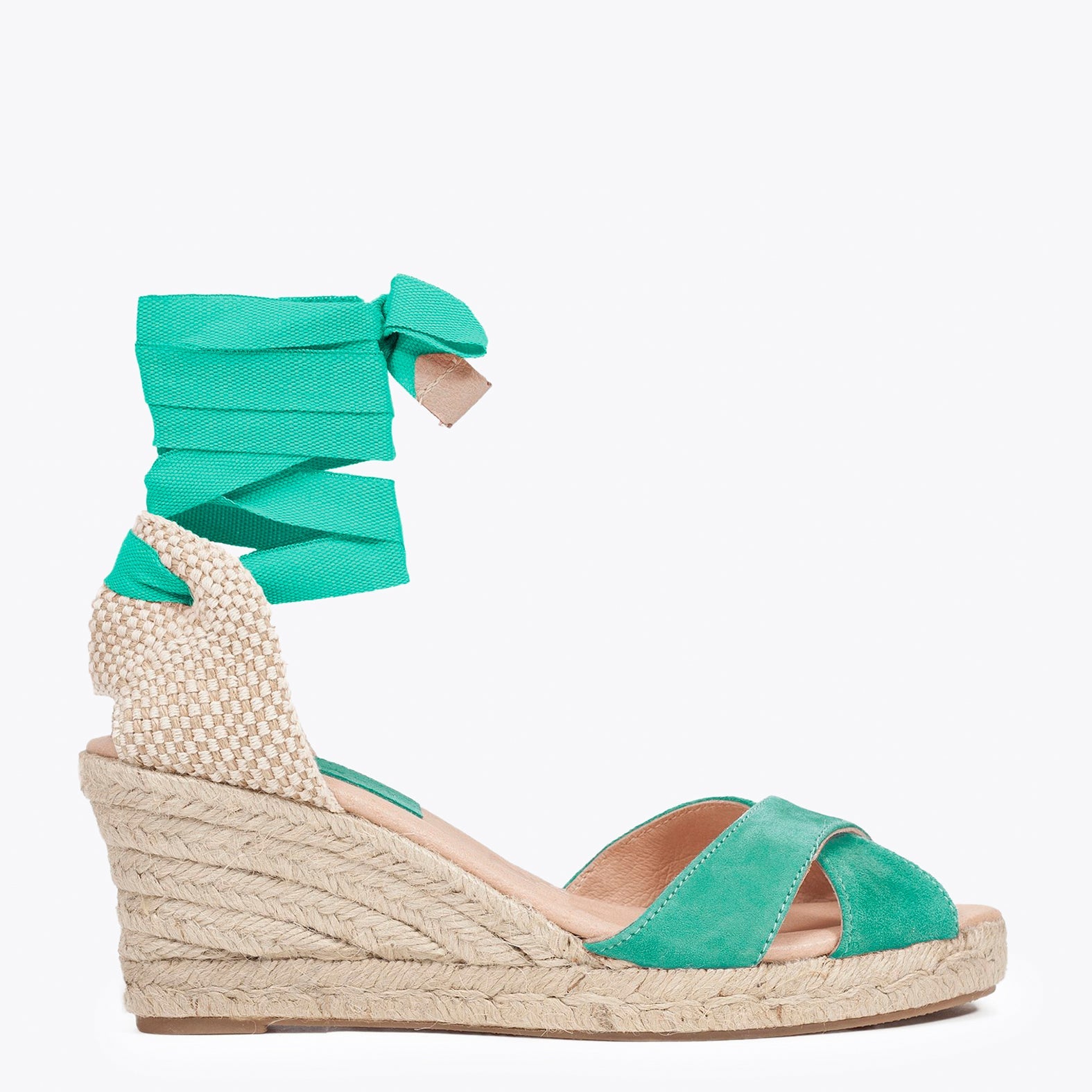 MAR - Alpargata Esparto Cintas Tobillera Turquesa