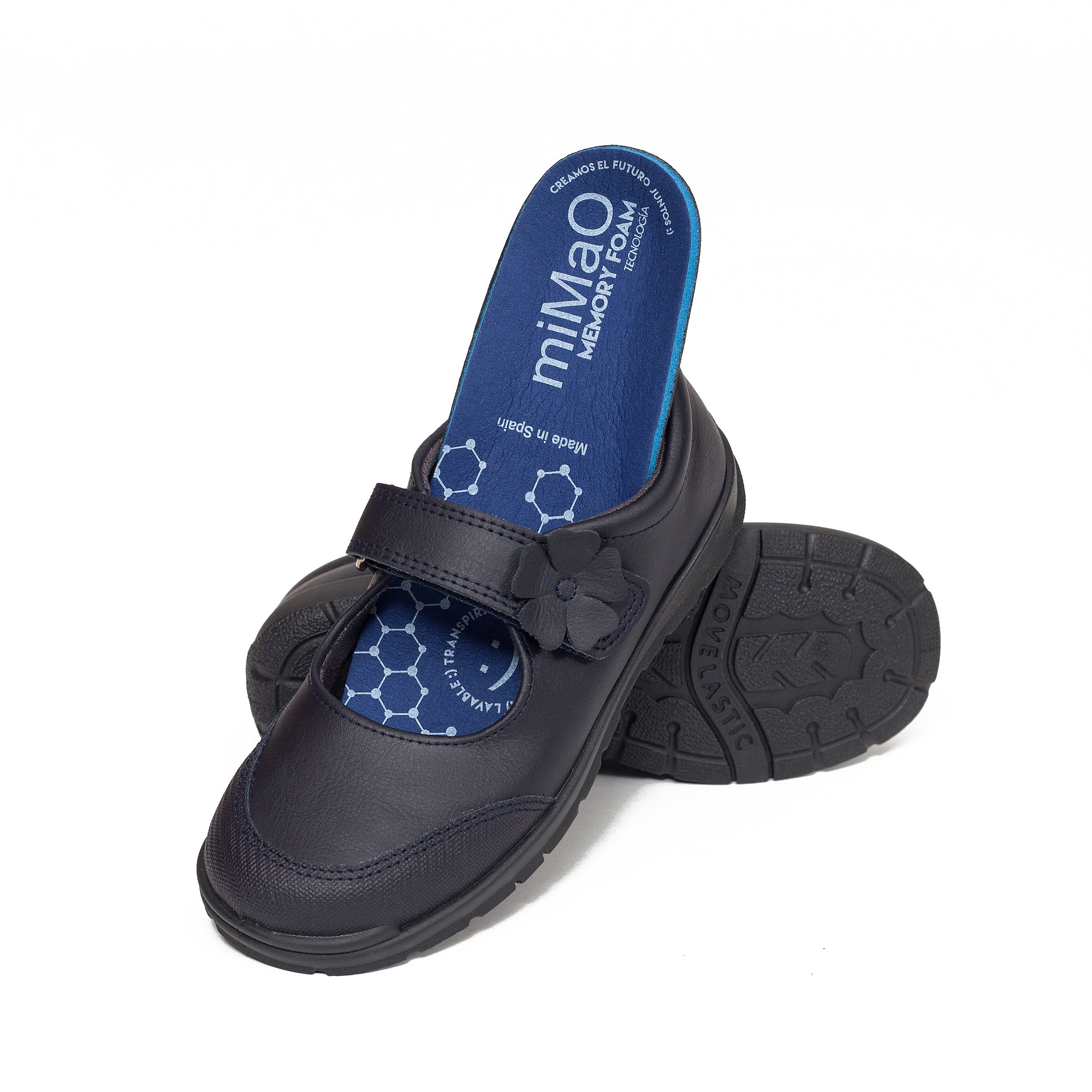 Zapatos Colegiales niña “Merceditas” en piel Azul Marino