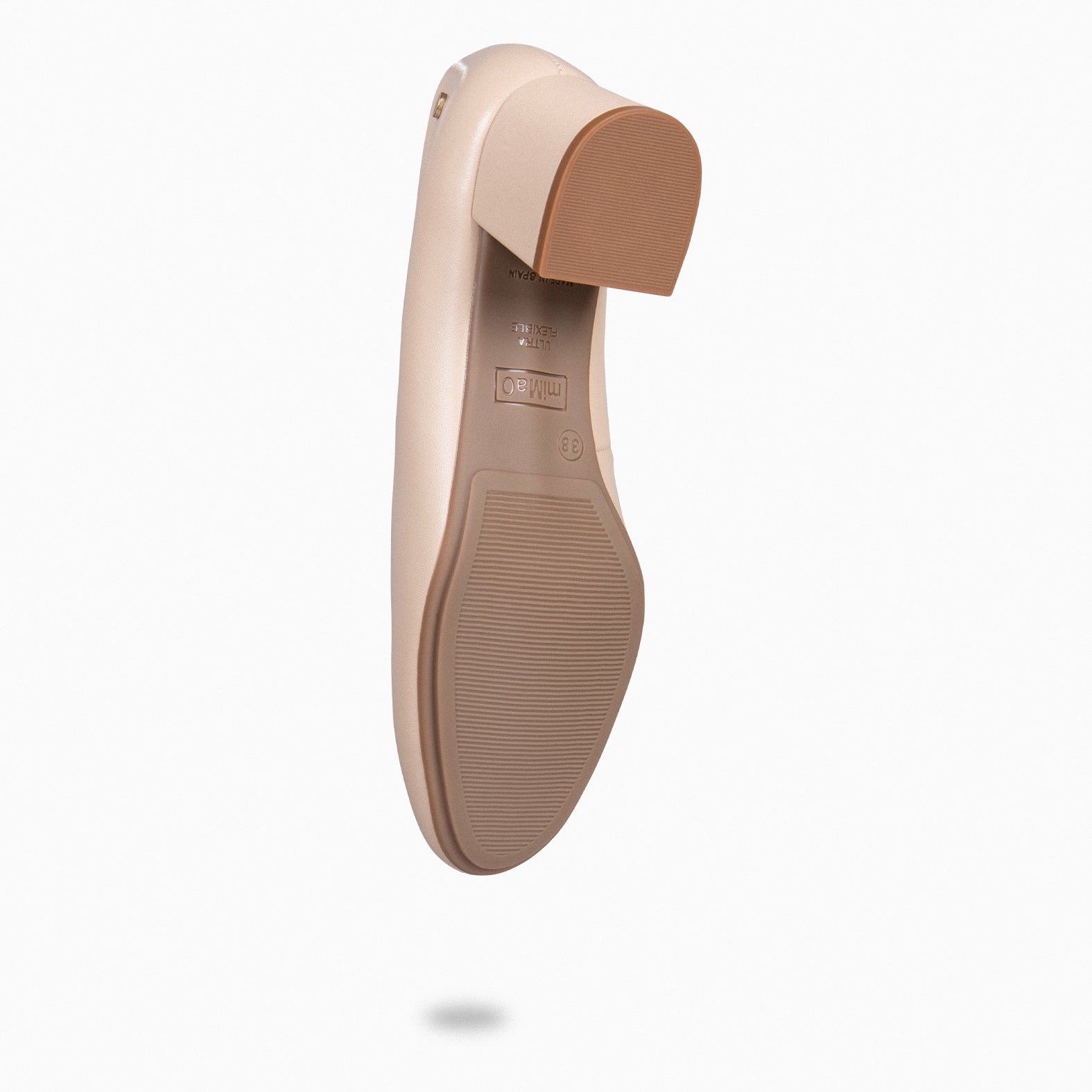 URBAN REDONDO SALÓN – Zapatos de tacón bajo de napa BEIGE