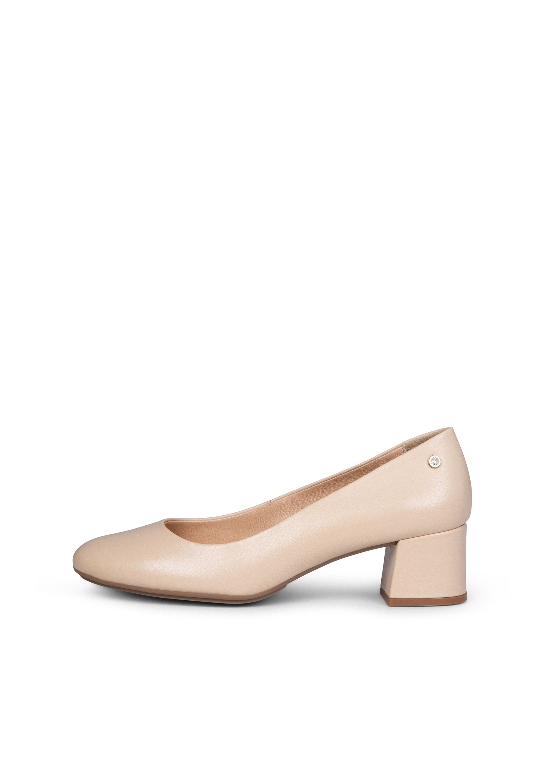 URBAN REDONDO SALÓN – Zapatos de tacón bajo de napa BEIGE