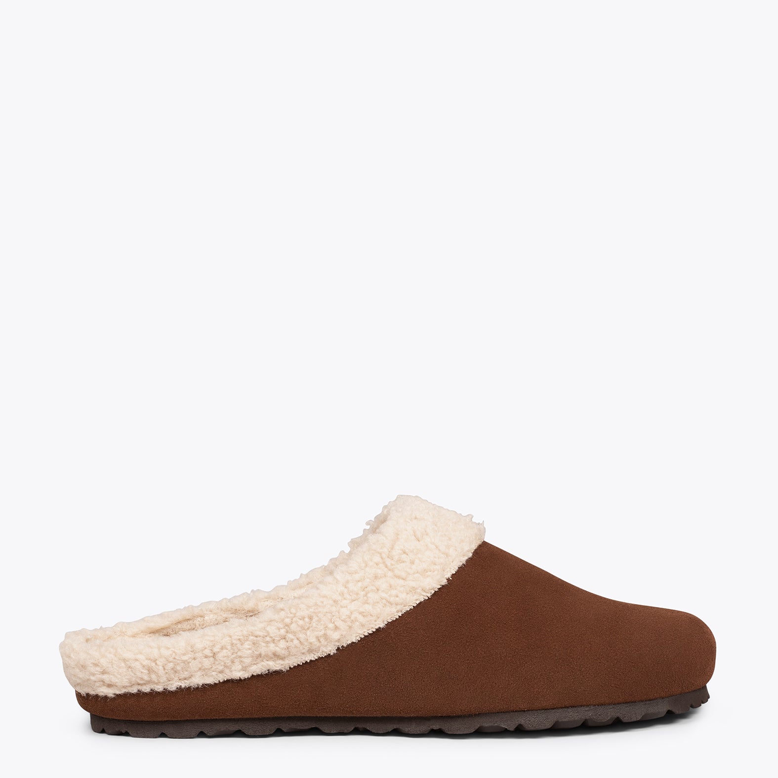 DREAM HOME Zapatillas con borreguito para hombre MARRONES