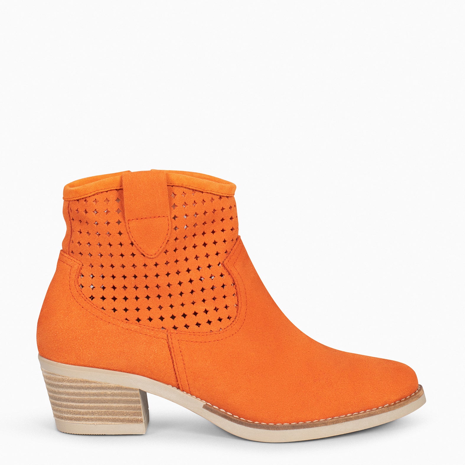 HOUSTON – Botines cowboy con tacón NARANJA