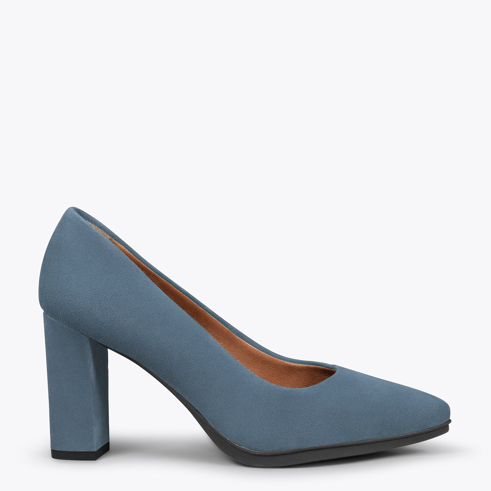 URBAN – Zapatos de tacón alto de ante AZUL
