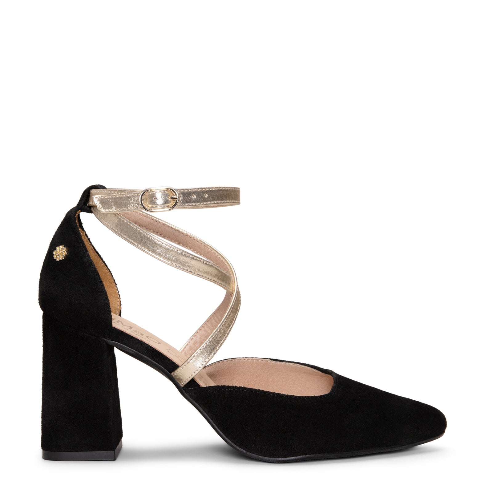 ARIEL - Zapato de tacón ancho NEGRO METAL