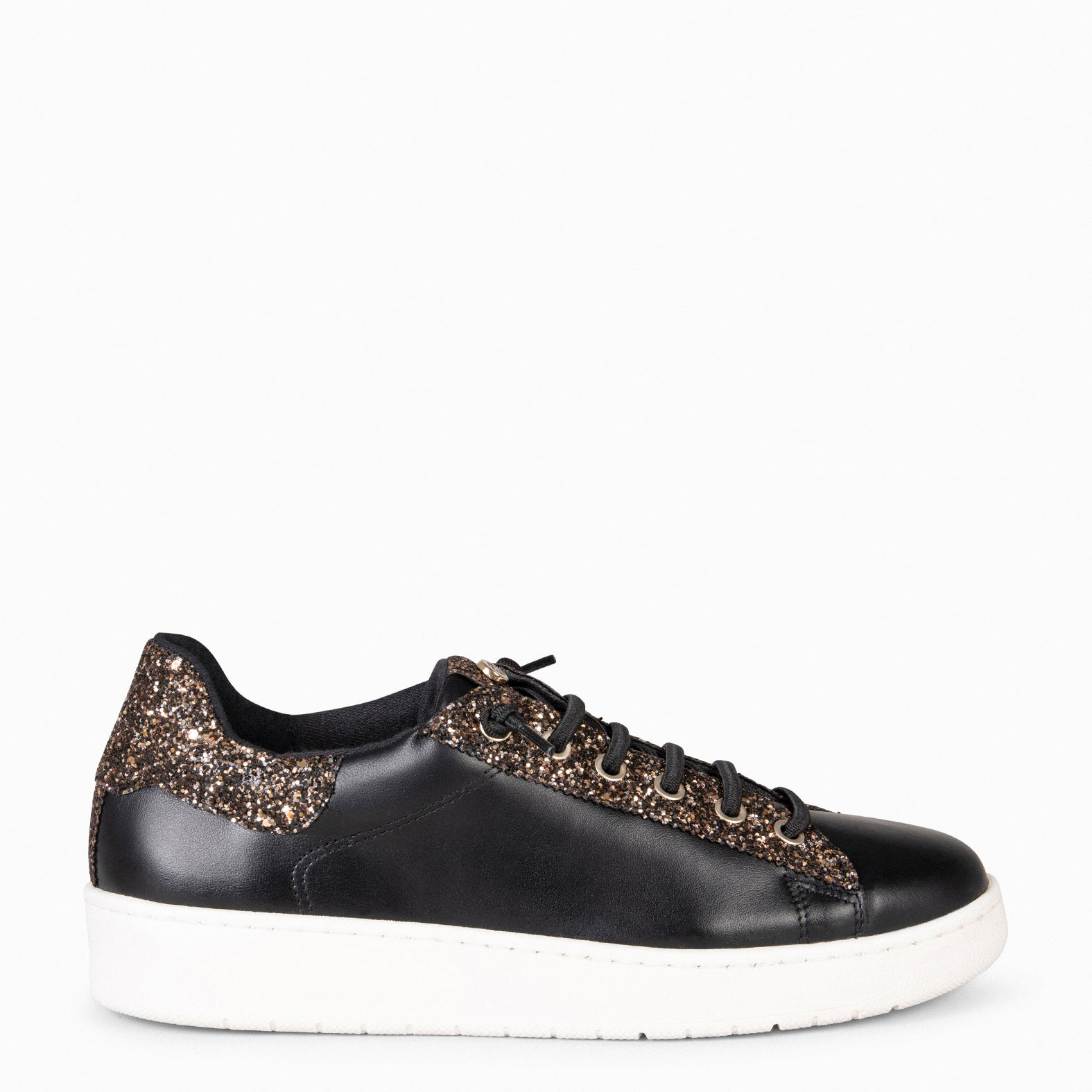 TOULOUSE - Zapatillas cordones elásticos NEGRO GLITTER