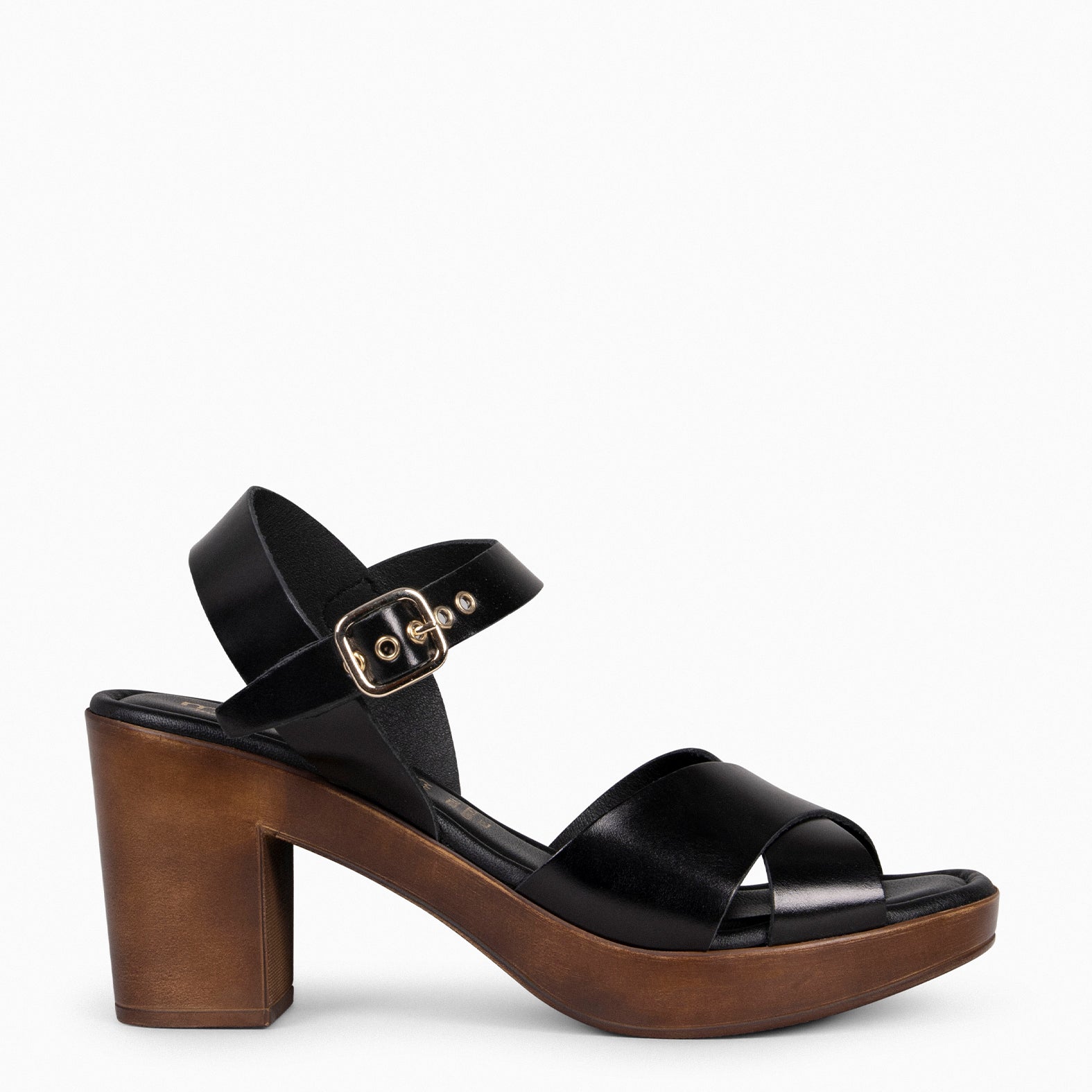 TAVIRA - Sandalias de tacón ancho NEGRO
