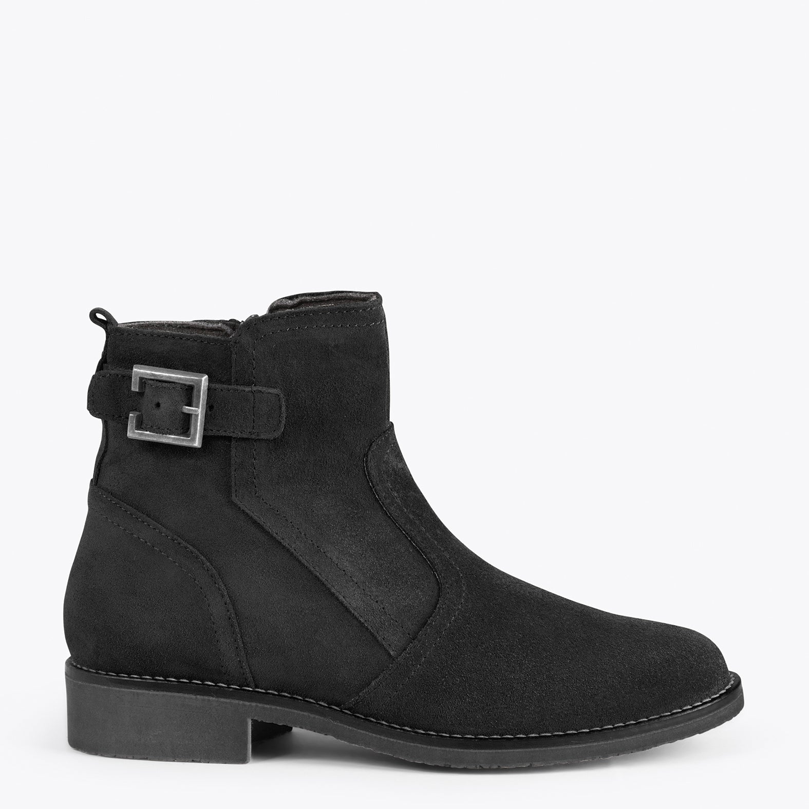 BIKER – Botines bajos con hebilla NEGRO