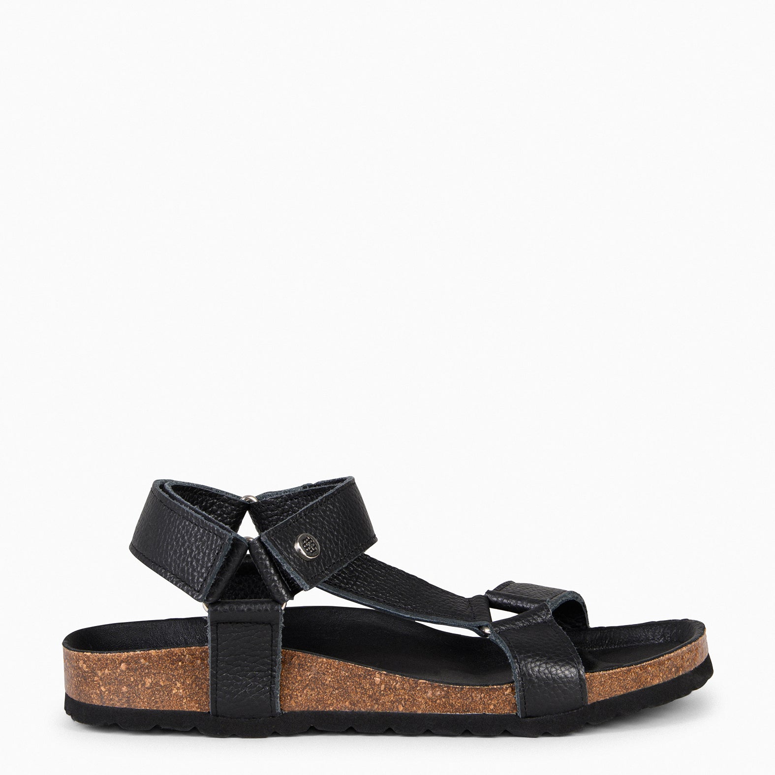 LAURA - Sandalias BIO con velcro NEGRO