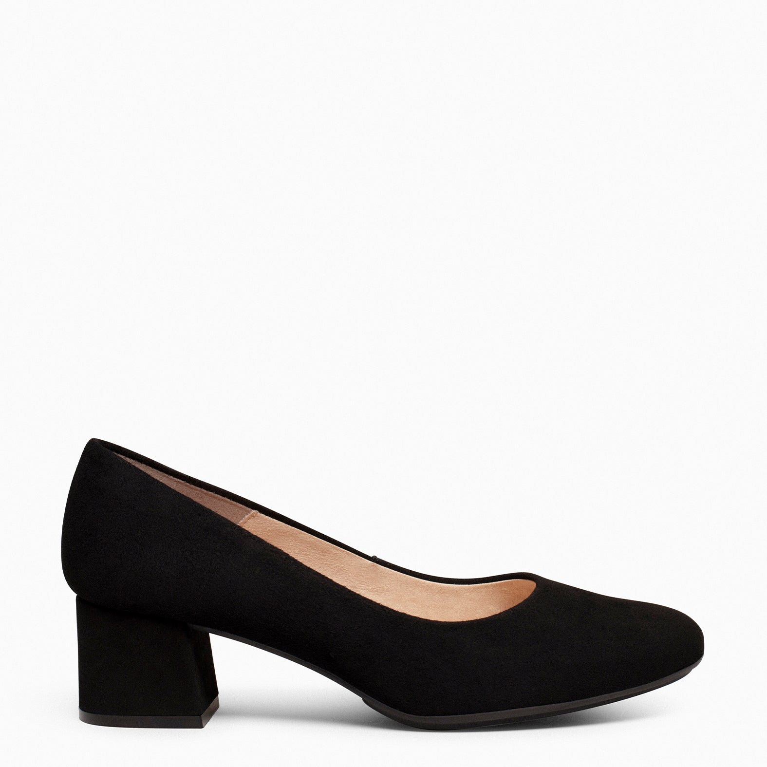 URBAN REDONDO - Zapatos de tacón bajo de ante NEGRO