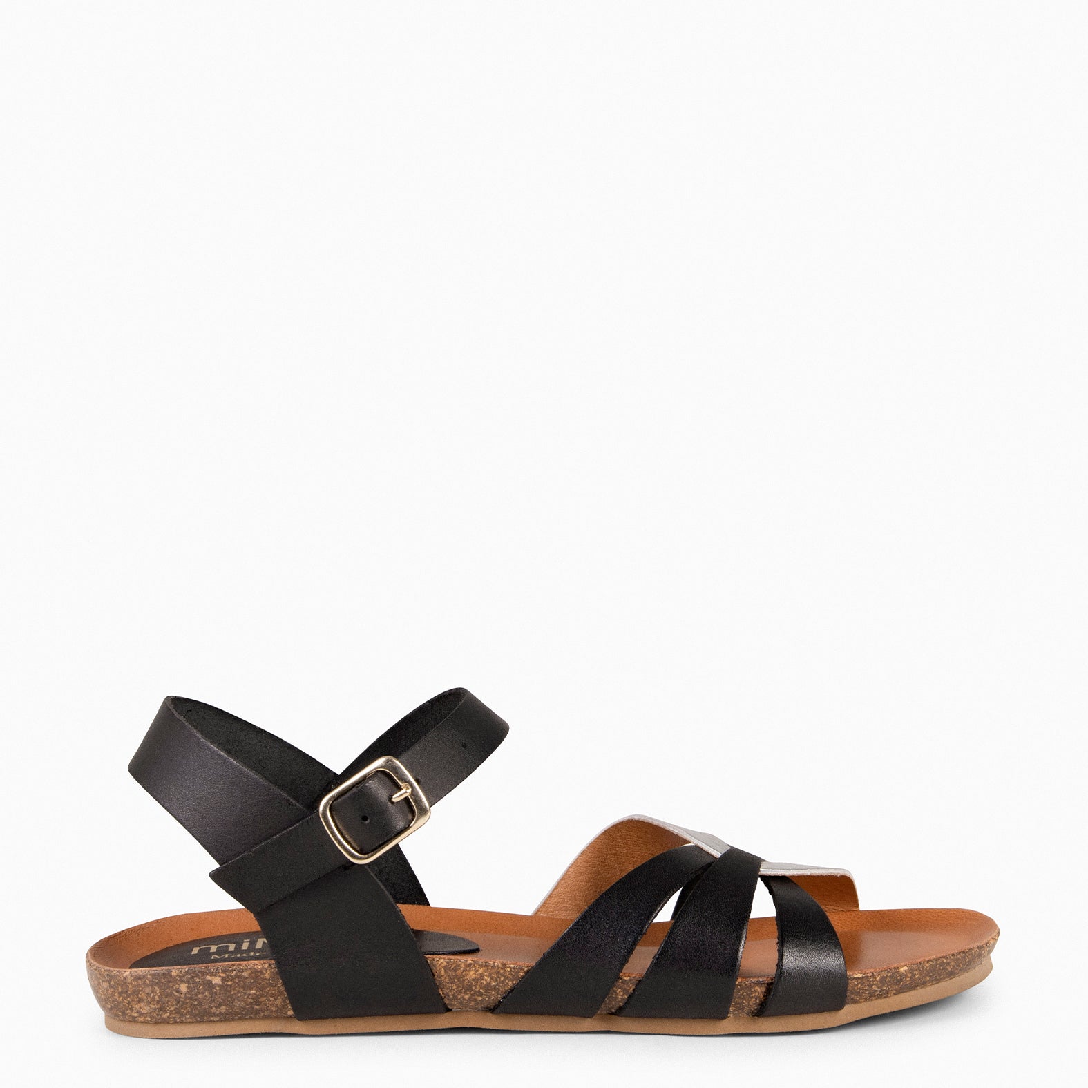 SALOMÉ - Sandalias planas con pulsera NEGRO
