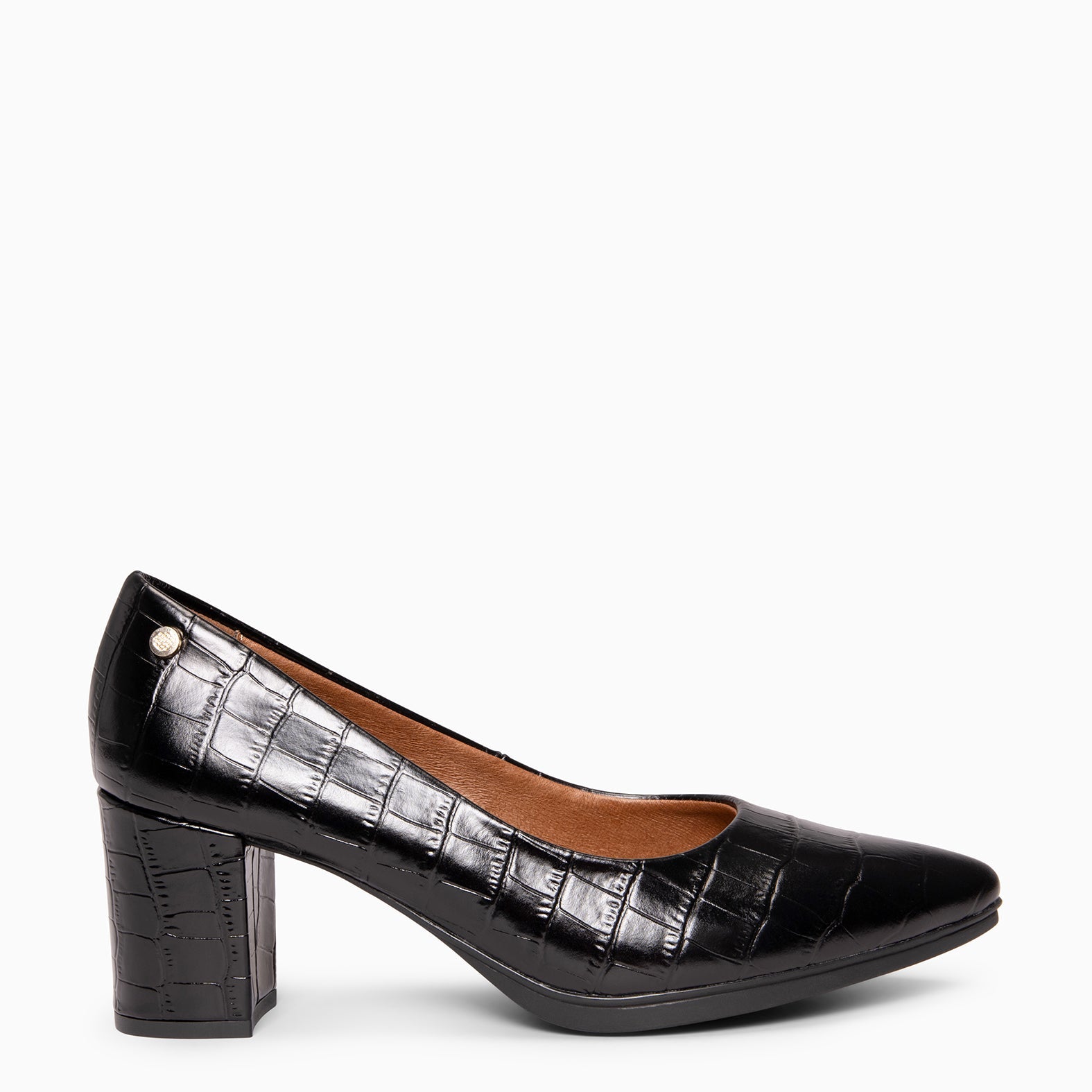 URBAN SAUVAGE S - Zapatos de tacón alto con textura napa grabada en coco NEGRO