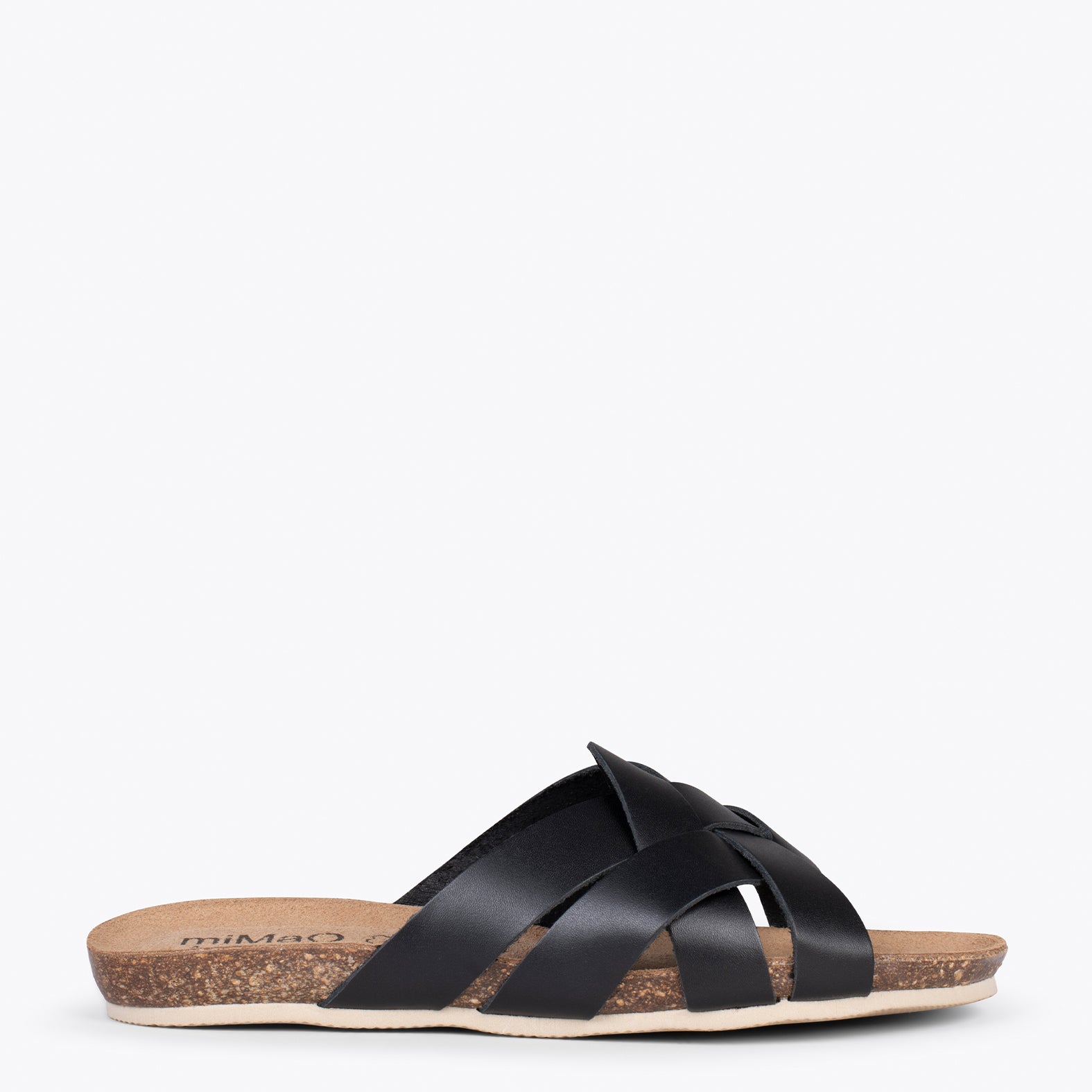 DALIA – Sandalias planas de color NEGRO