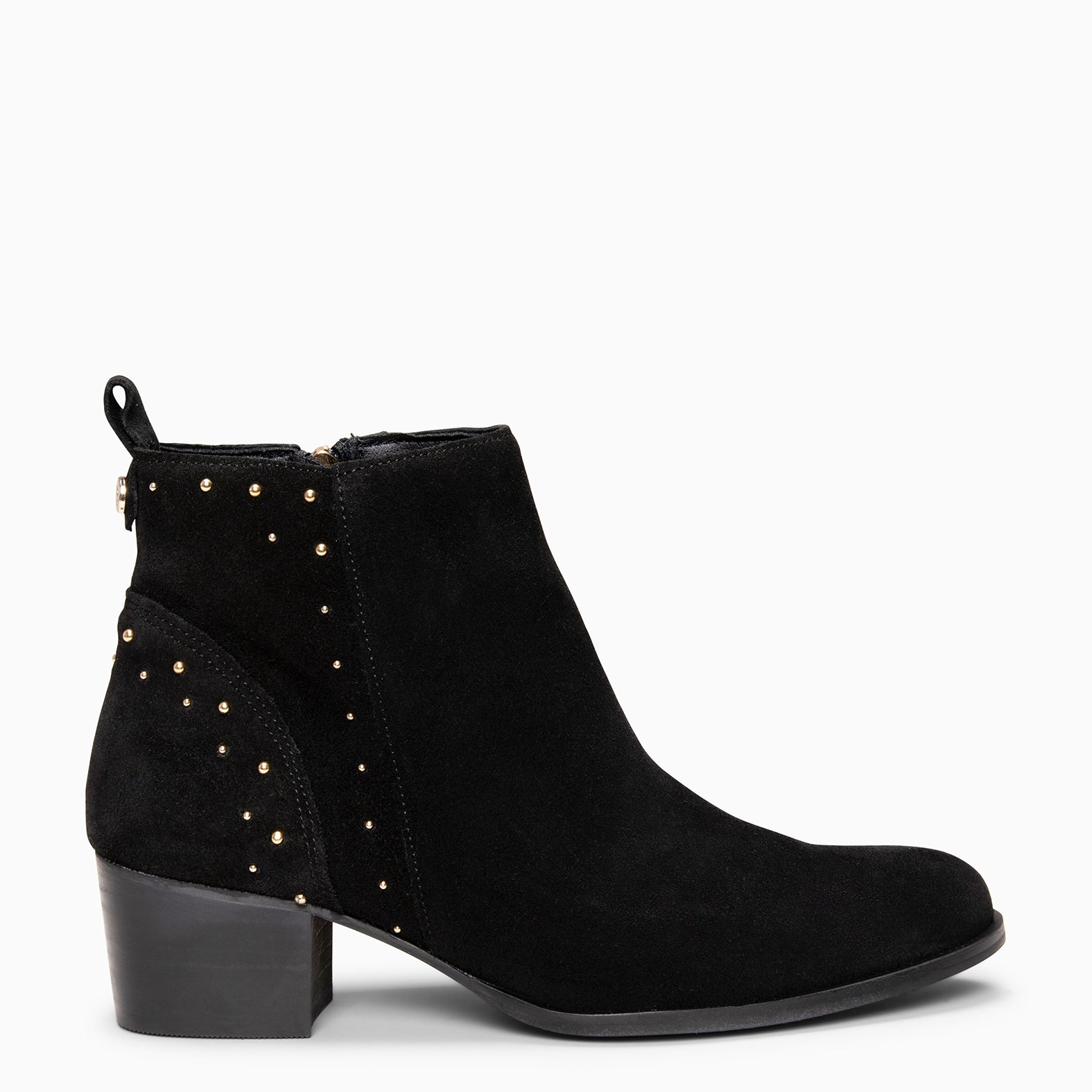 DUSTY – Botines de serraje con tachas NEGRO