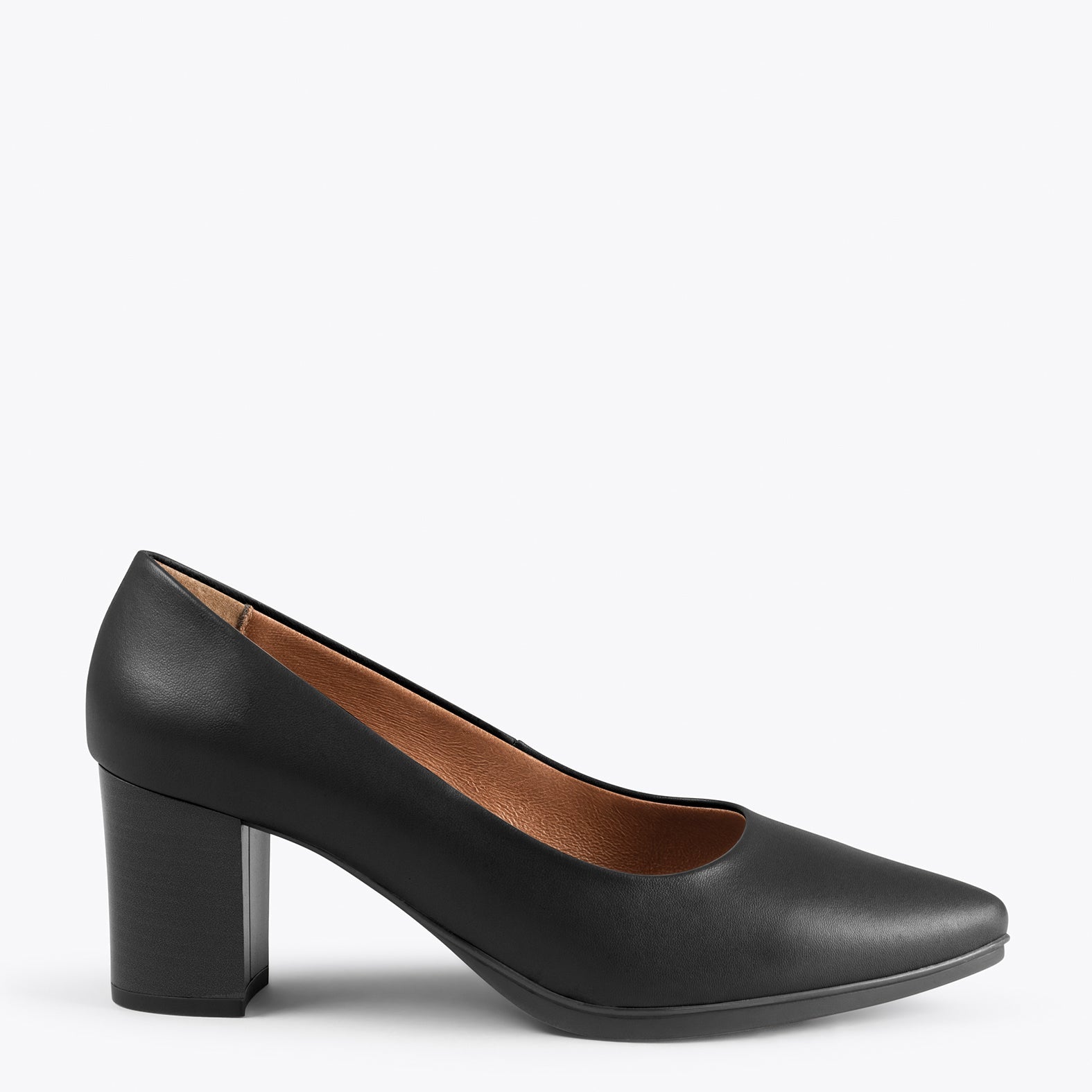 URBAN S SALON – Zapatos de tacón medio de napa NEGRO