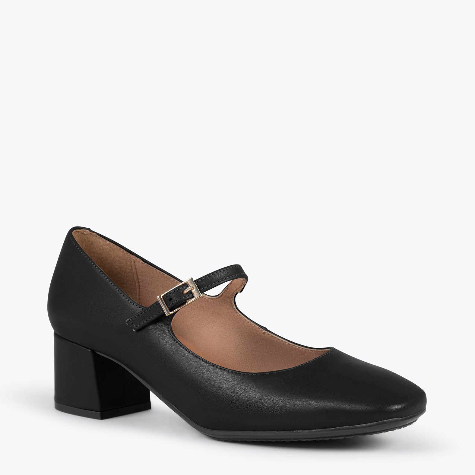 BELLA - Zapatos con pulsera y puntera cuadrada NEGRO