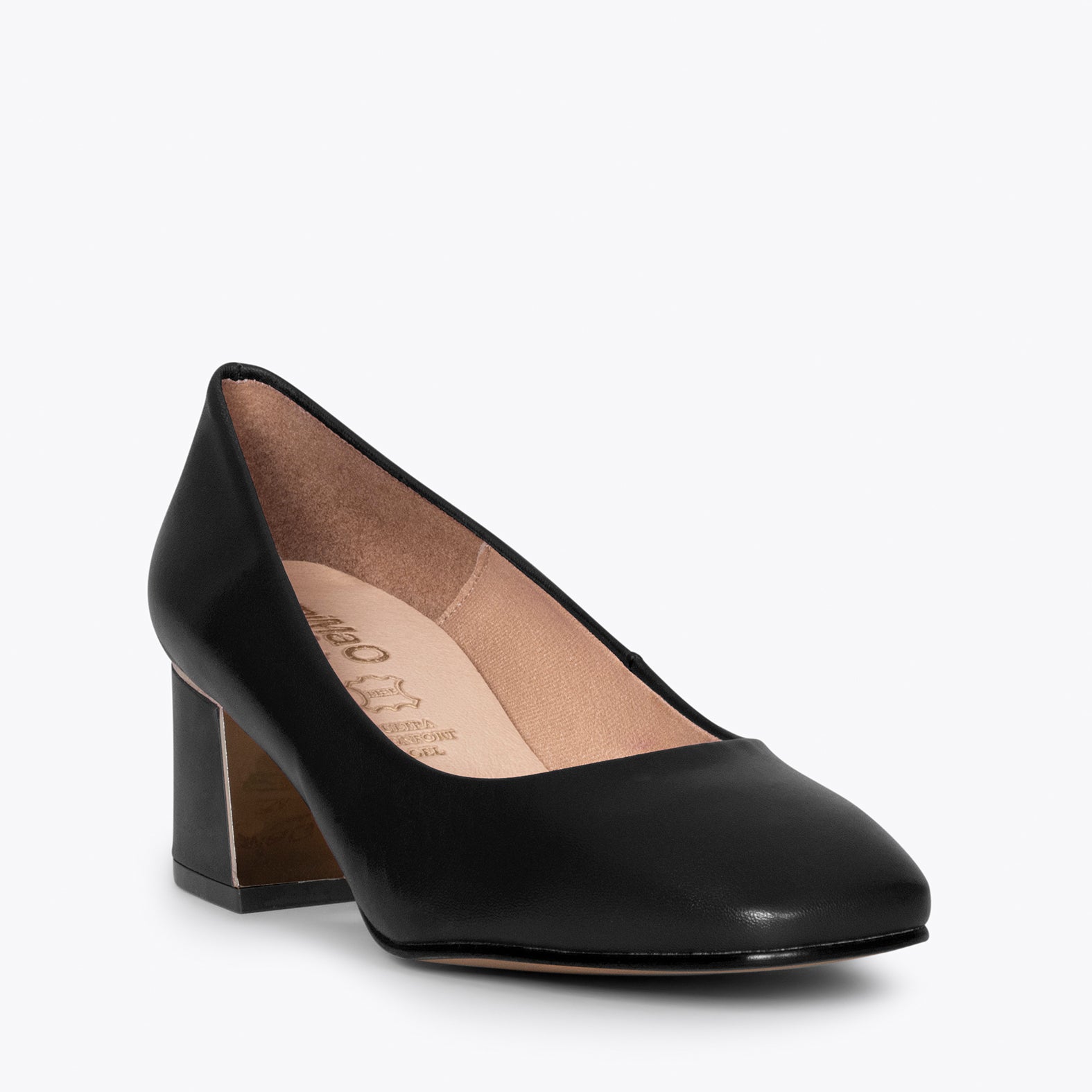 FEMME - Zapatos de tacón bajo con puntera ancha NEGRO