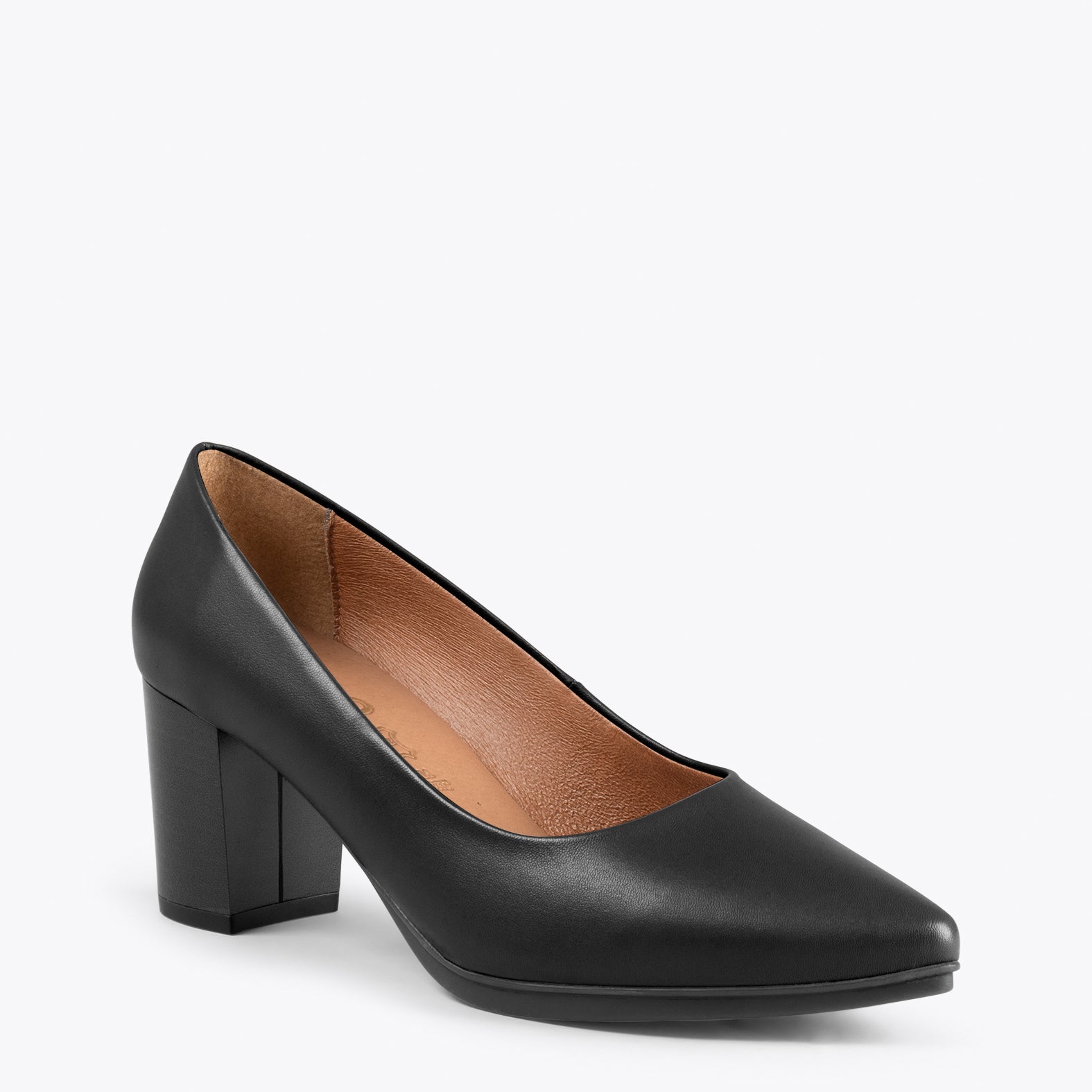 URBAN S SALON – Zapatos de tacón medio de napa NEGRO