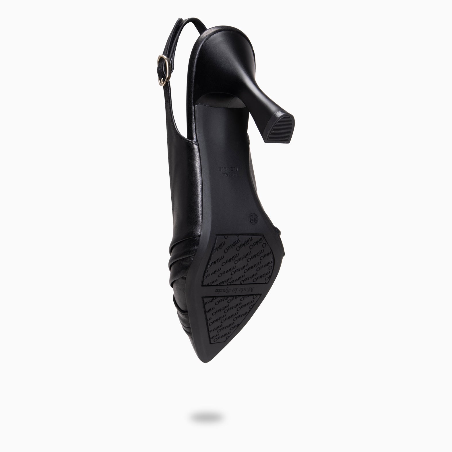 CARLA - Zapato de tacón alto destalonado NEGRO