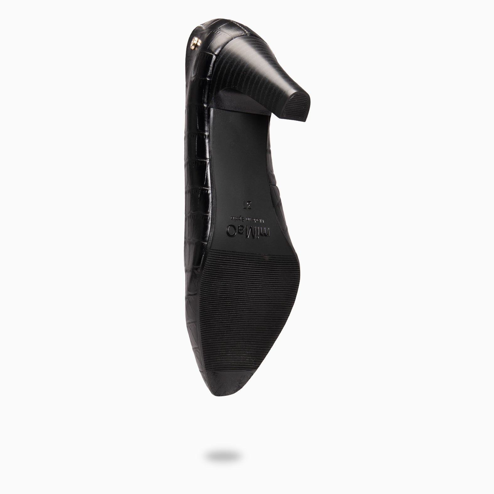 SABELA COCO – Zapato de tacón medio en piel NEGRO
