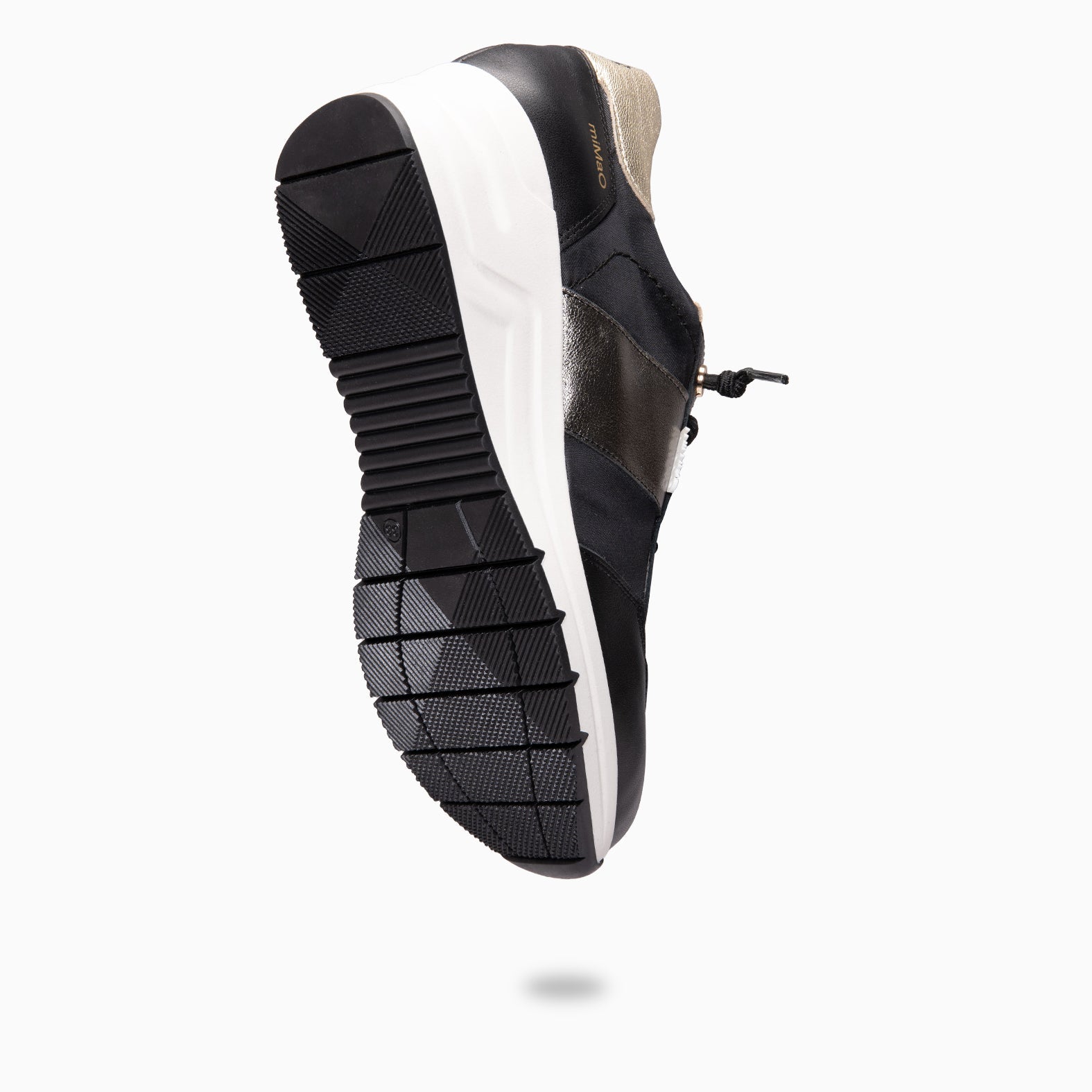 CAEN - Zapatillas con cuña en materiales combinados NEGRO