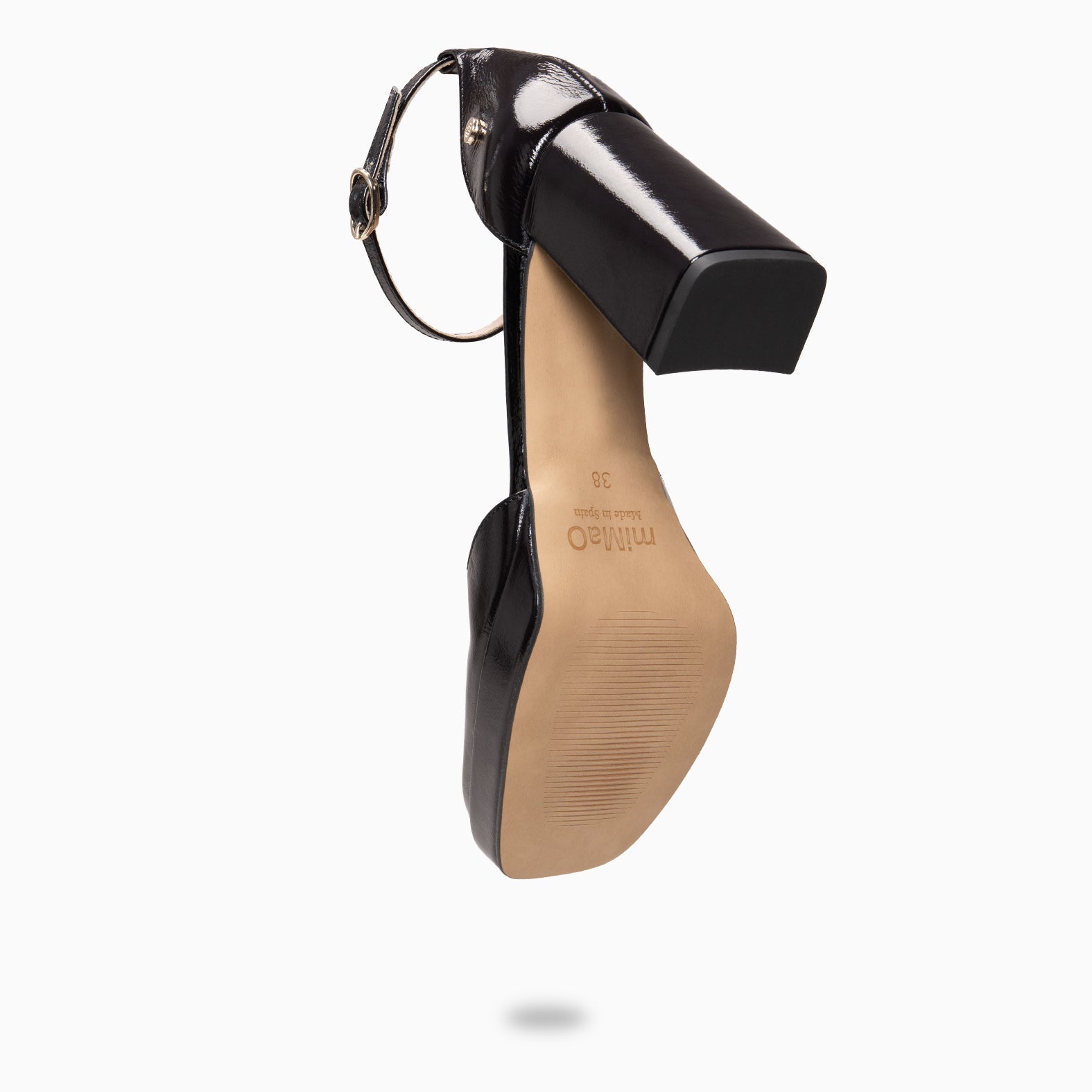 MEGAN - Zapatos con tacón ancho y plataforma NEGRO