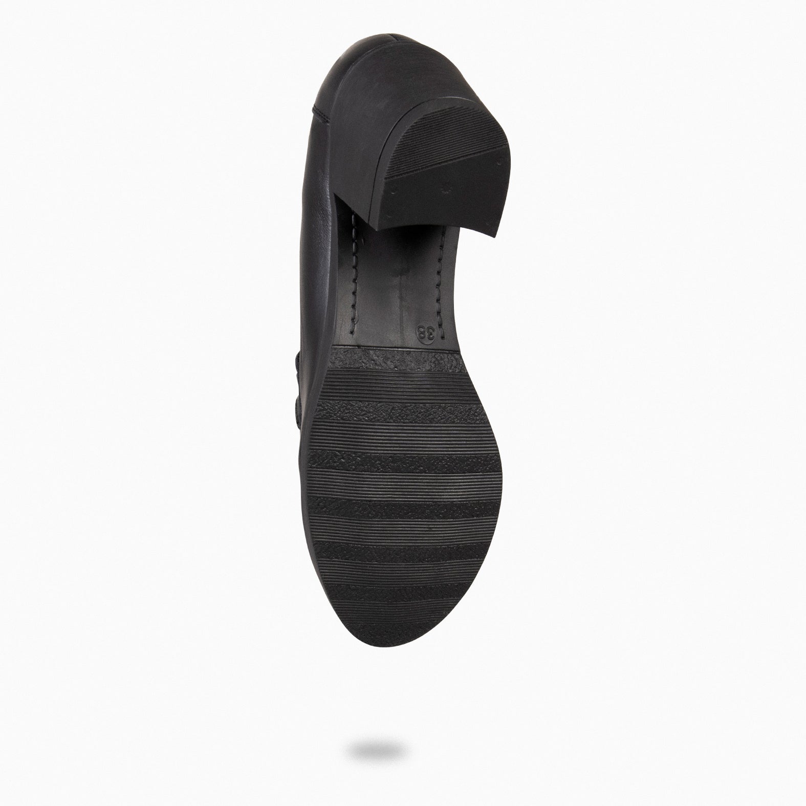 FABIOLA - Mocasines con tacón de napa NEGRO