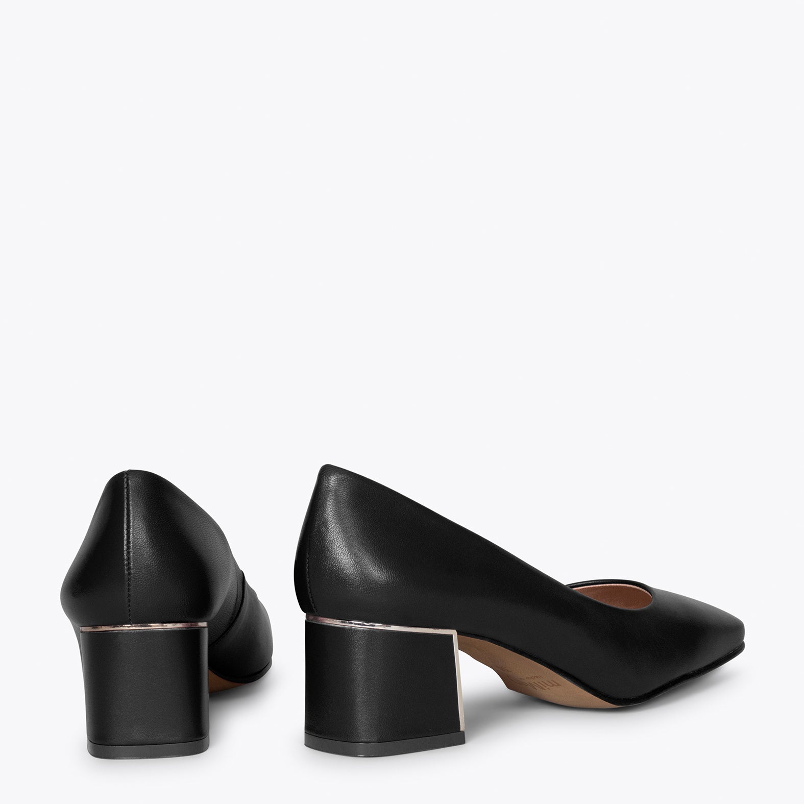 FEMME - Zapatos de tacón bajo con puntera ancha NEGRO