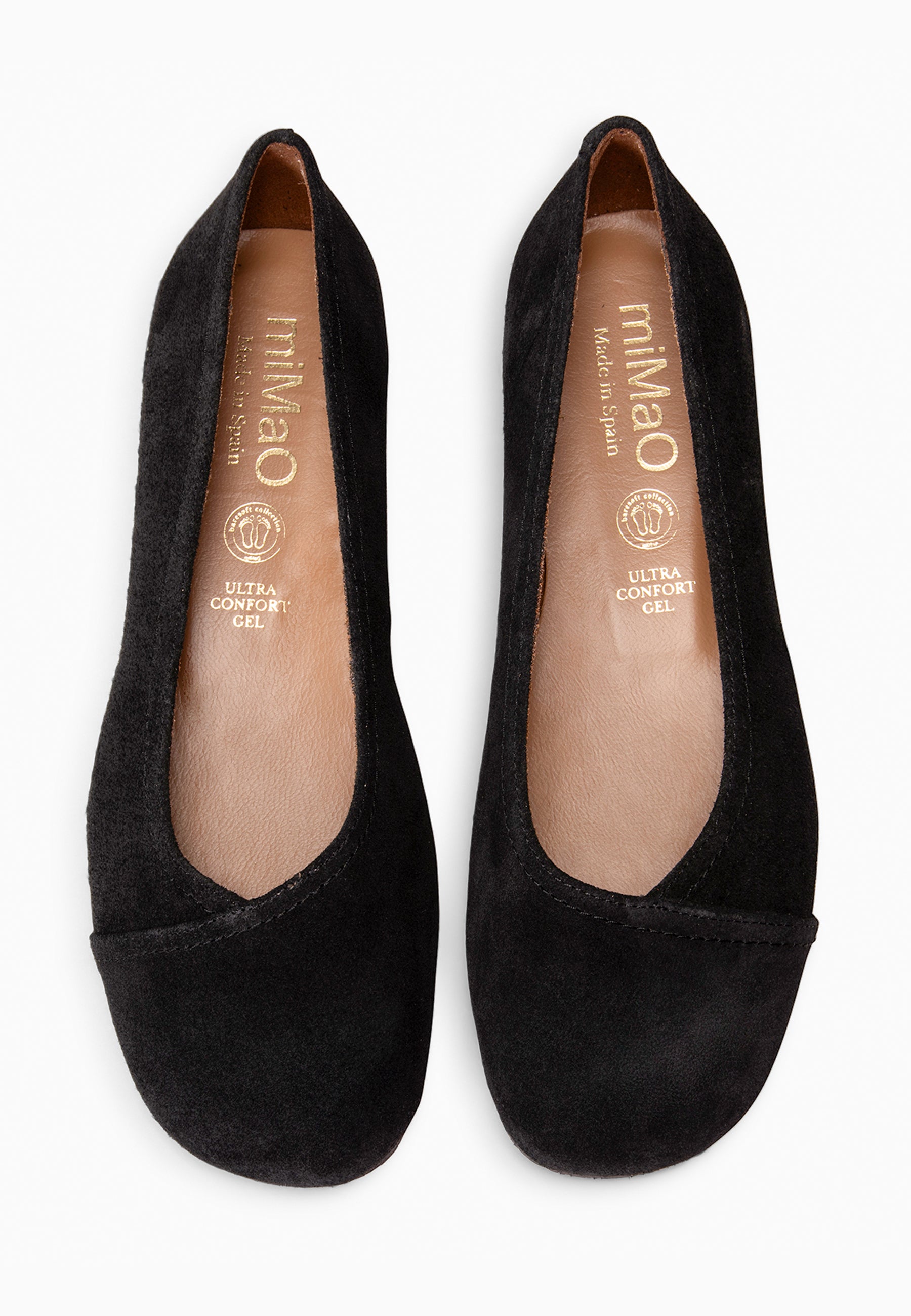PLUMA - Bailarina baresoft de serraje en NEGRO