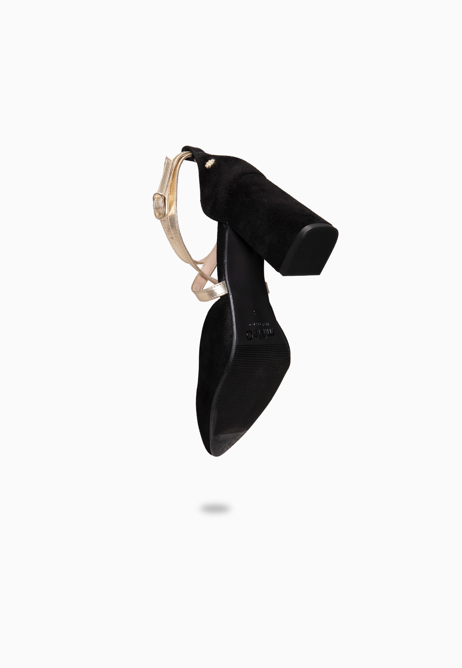 ARIEL - Zapato de tacón ancho NEGRO METAL