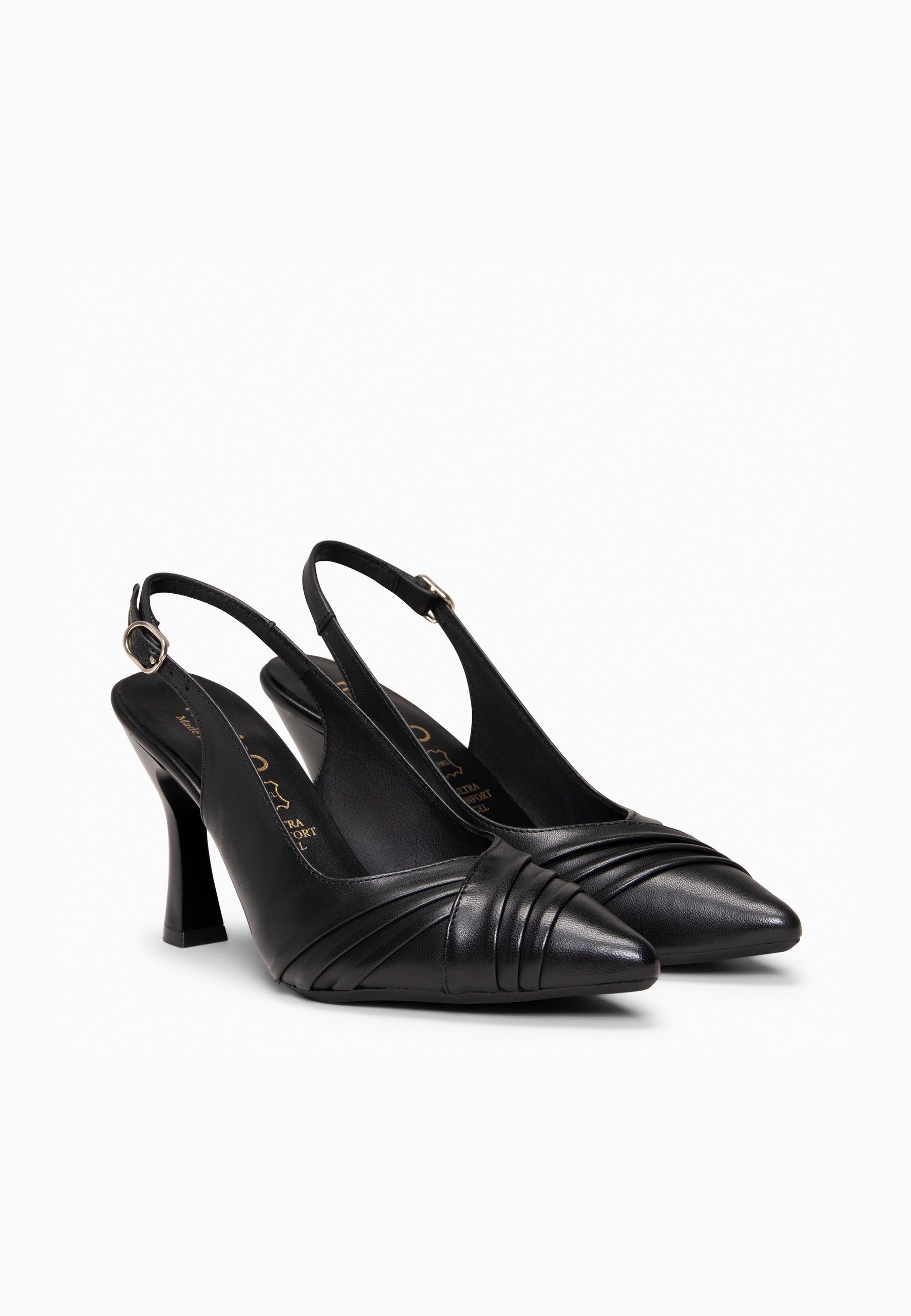 CARLA - Zapato de tacón alto destalonado NEGRO